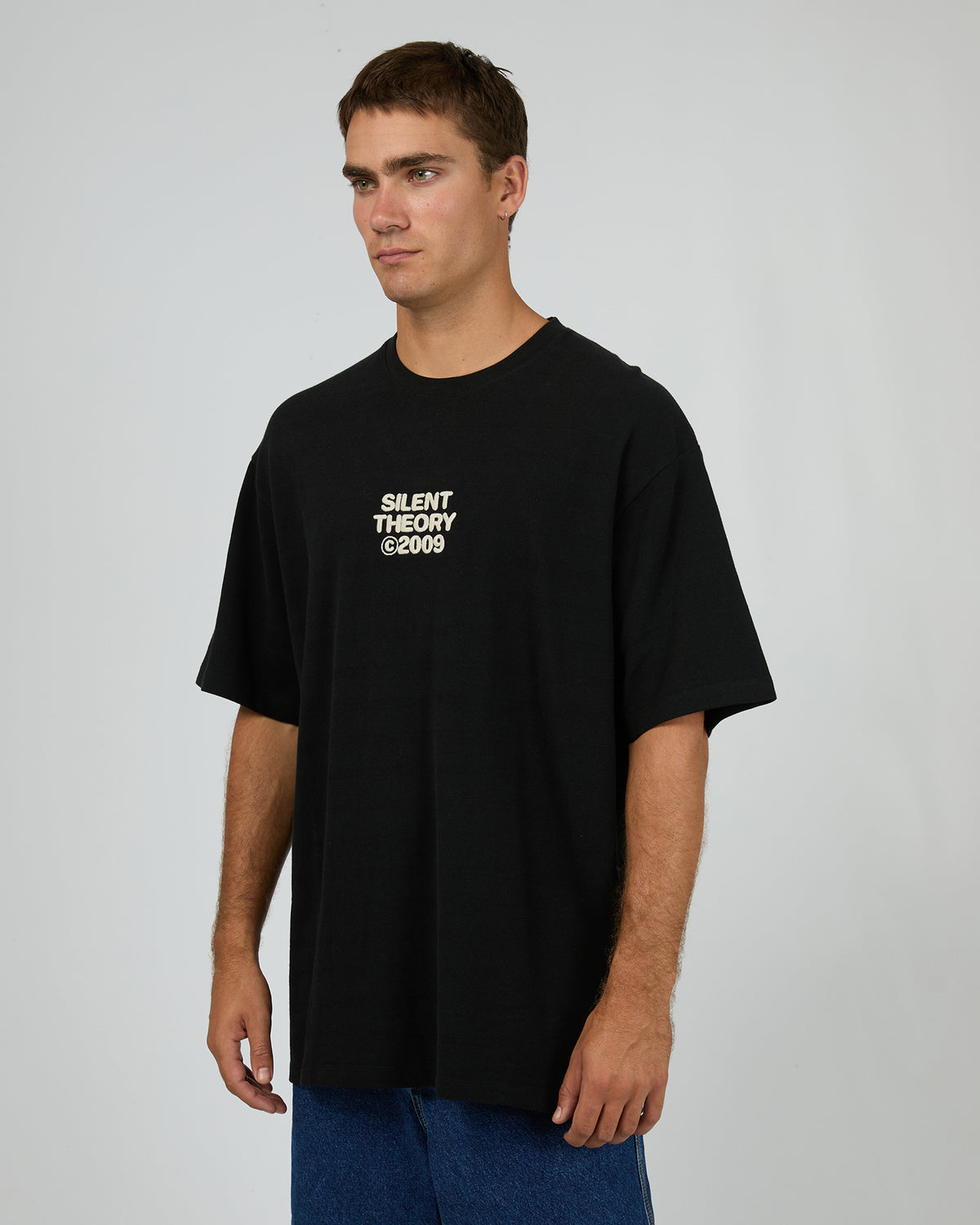 Textured Emb Tee Black