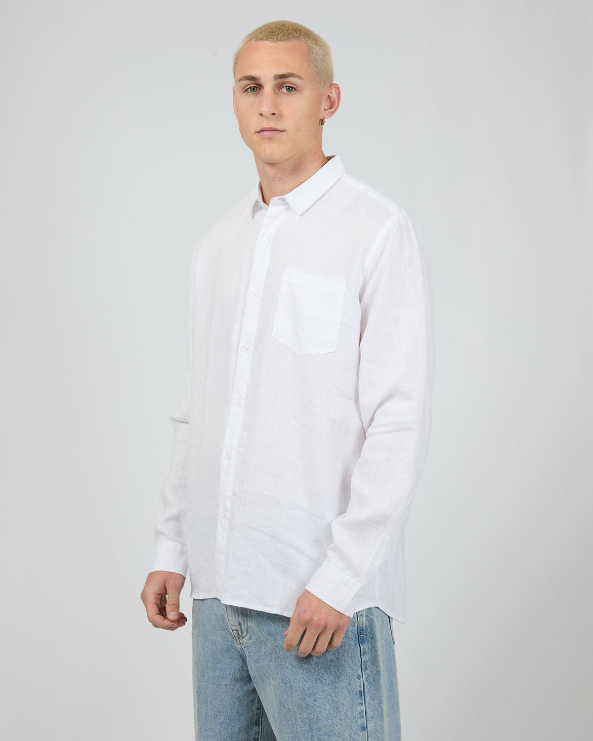 Linen Long Sleeve Shirt II White