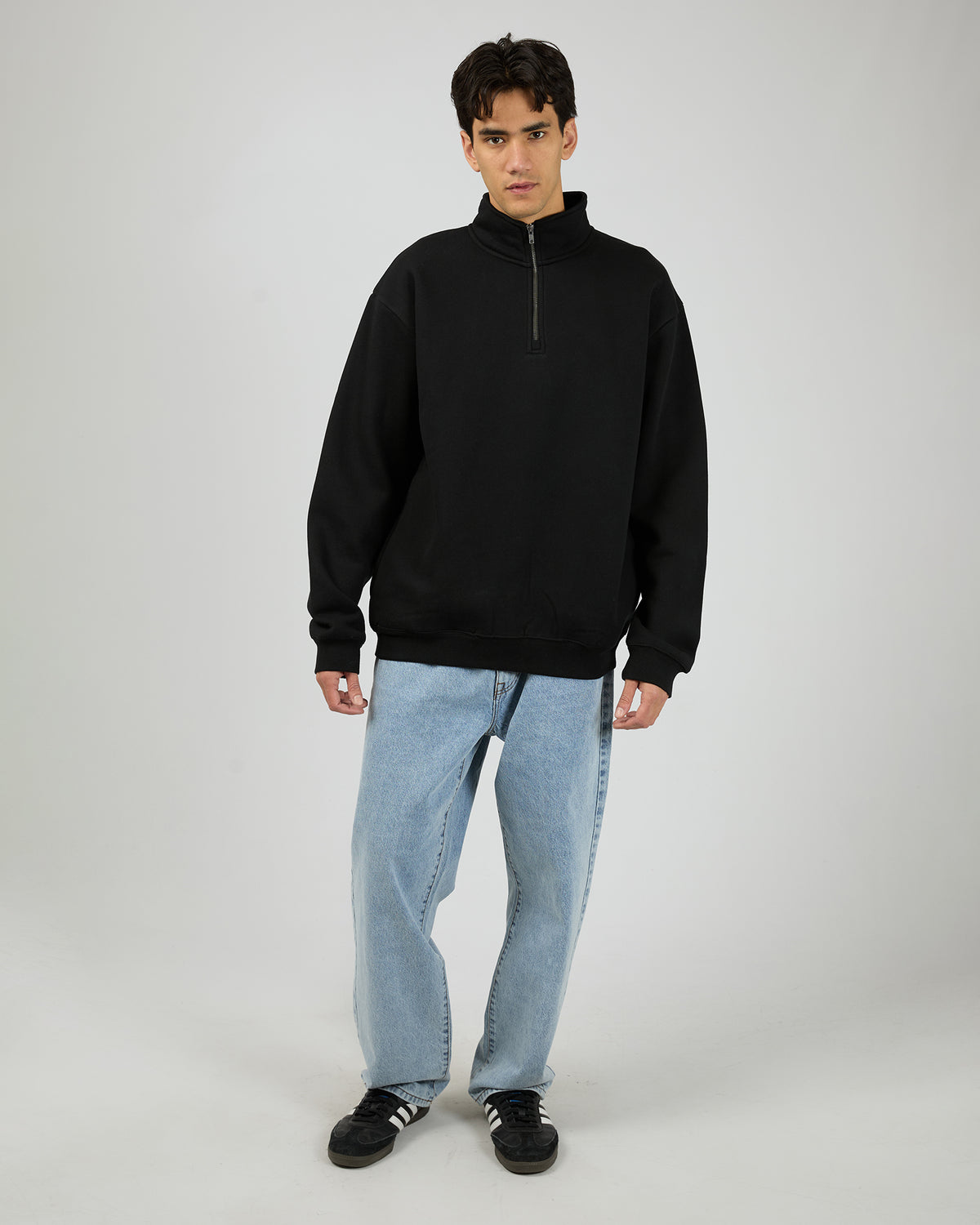 Quarter Zip Jumper Black