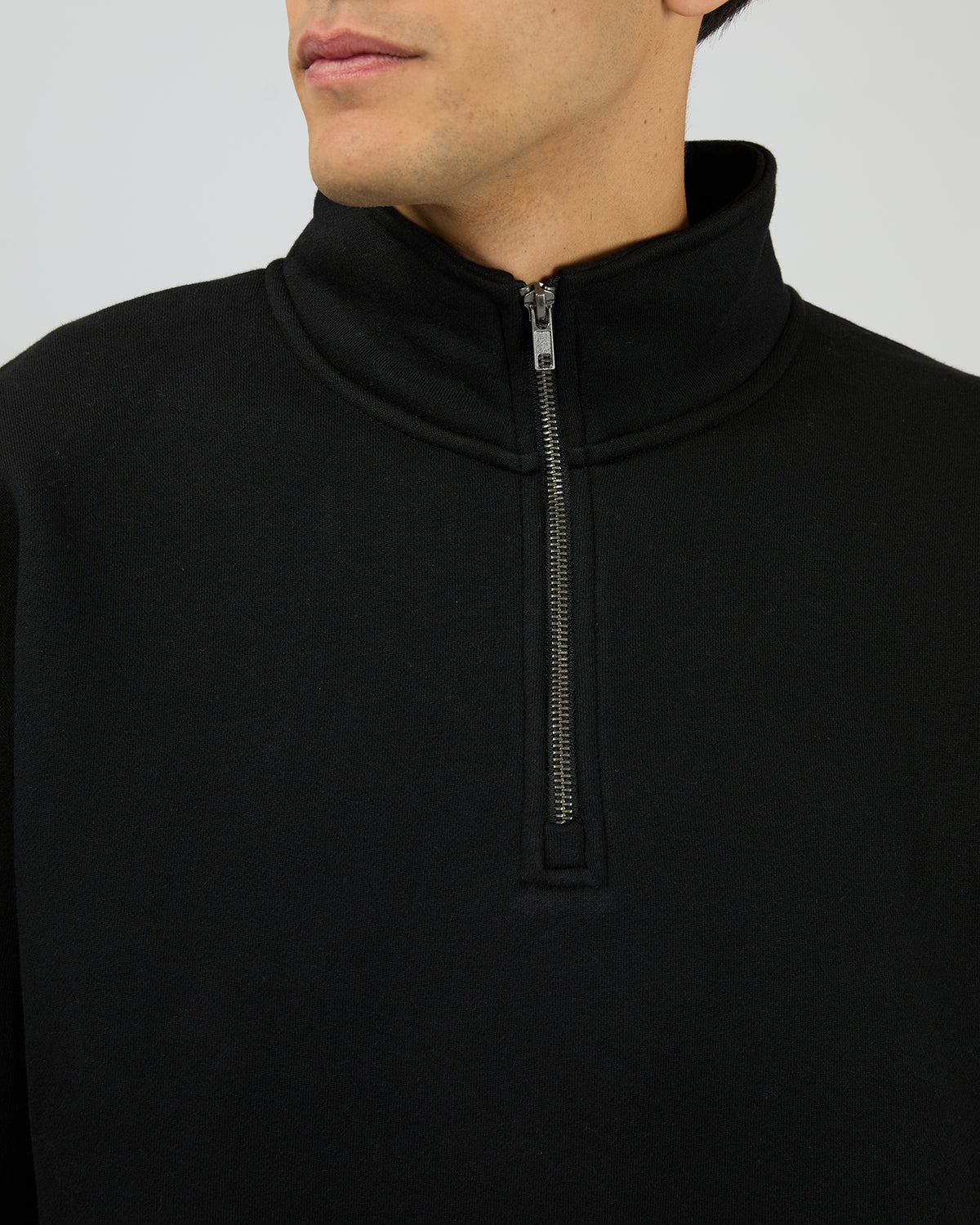 Quarter Zip Jumper Black