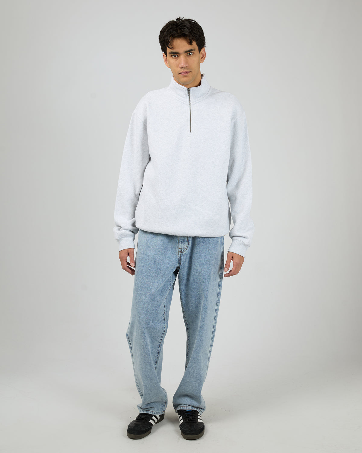 Quarter Zip Jumper Grey Marle
