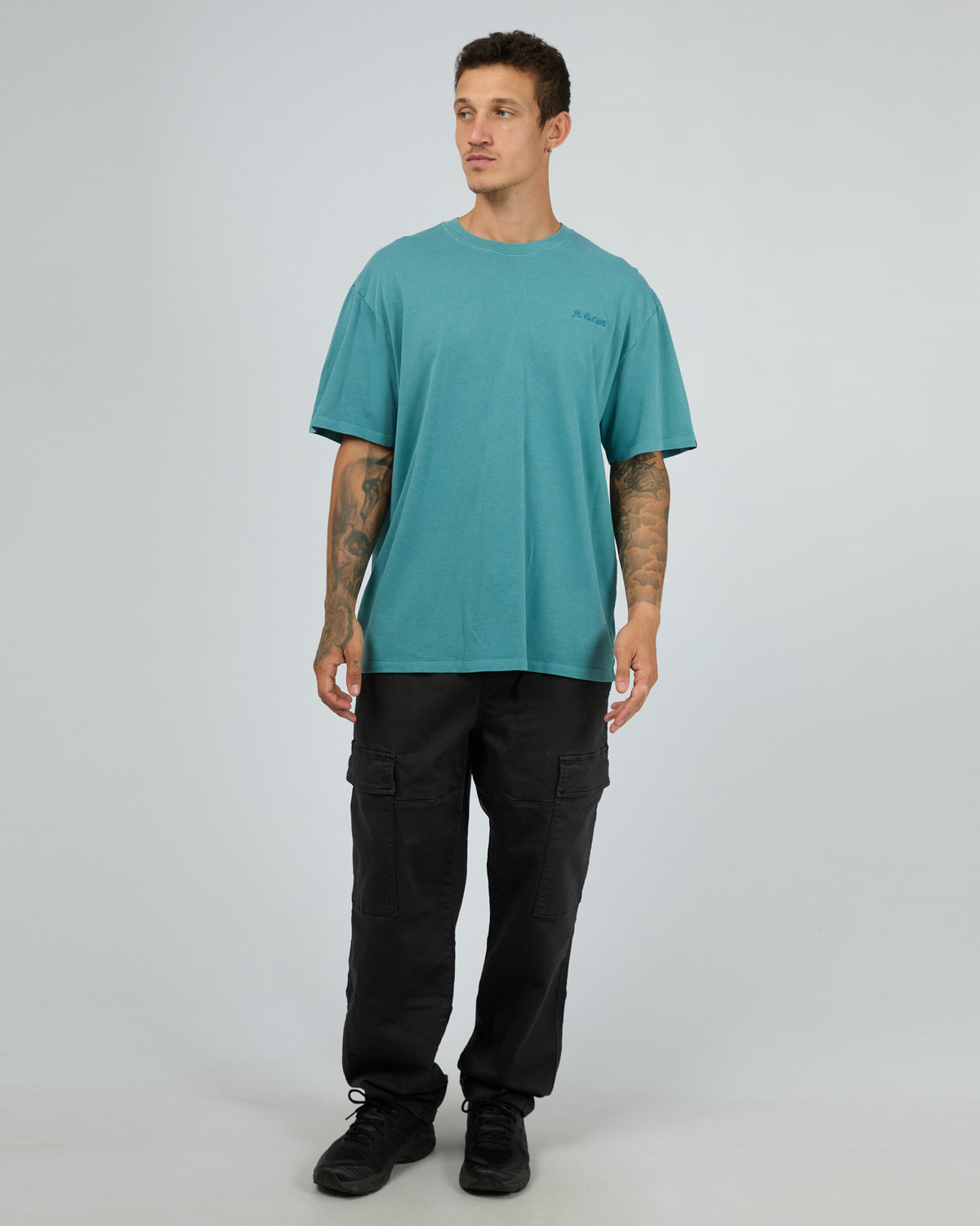Essential Script Tee Blue