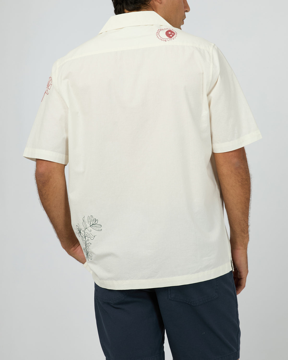 Athens Embroidered Shirt Vintage White
