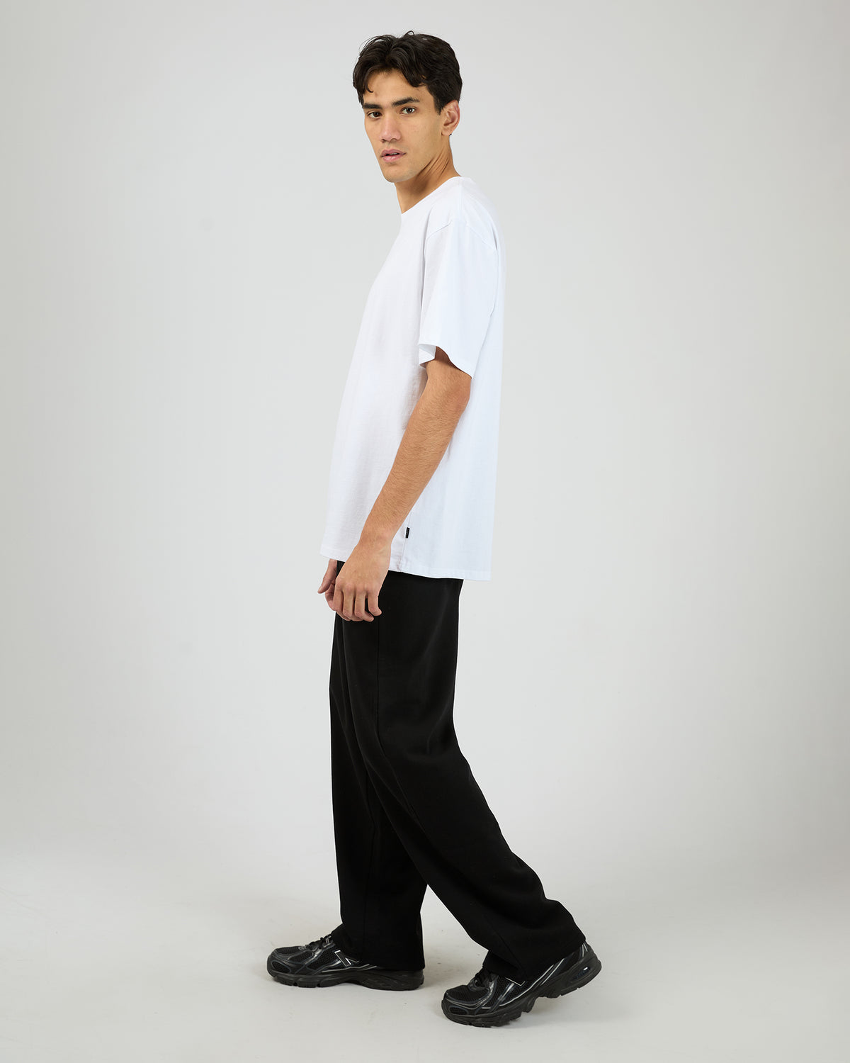 Wide Leg Trackpant Black