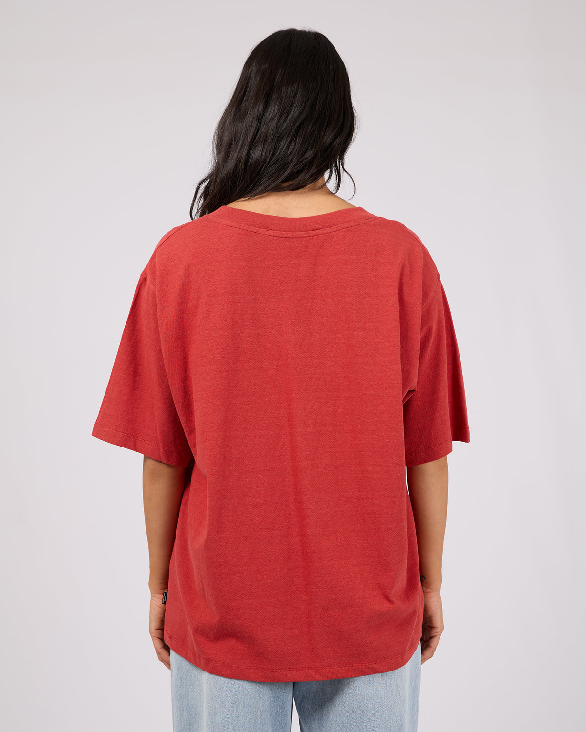 V-Neck Oversized Tee Red
