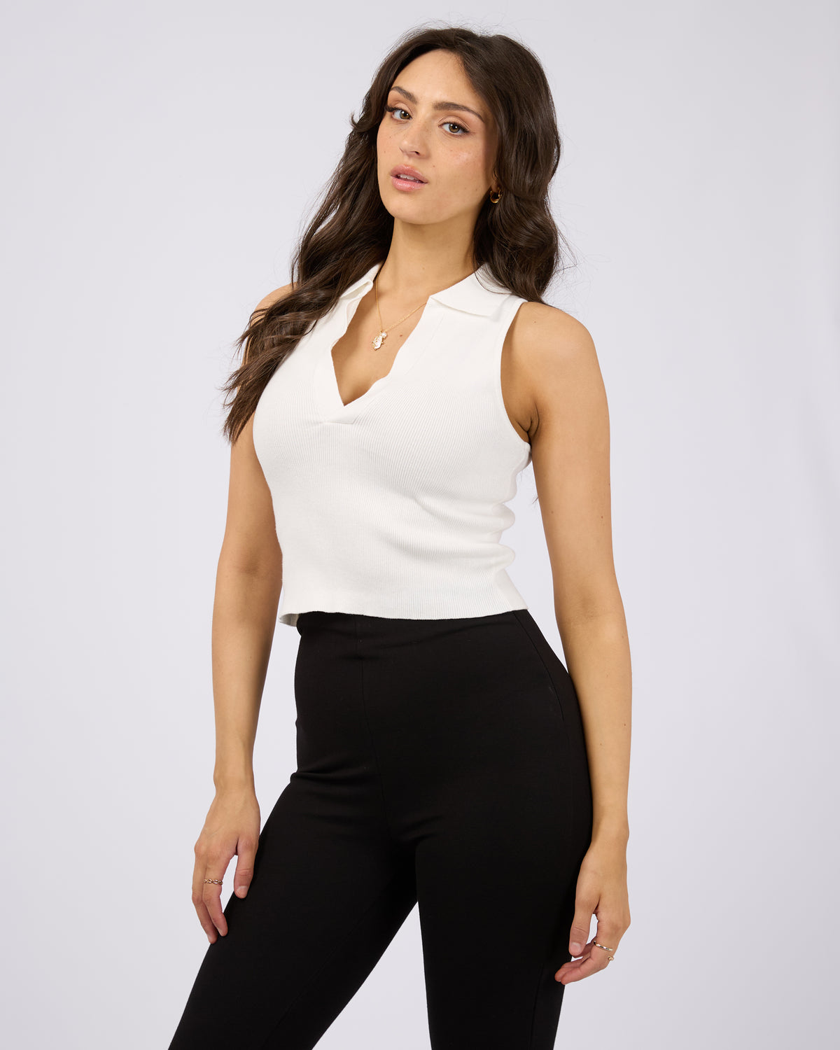 Carrie Knit Top Vintage White