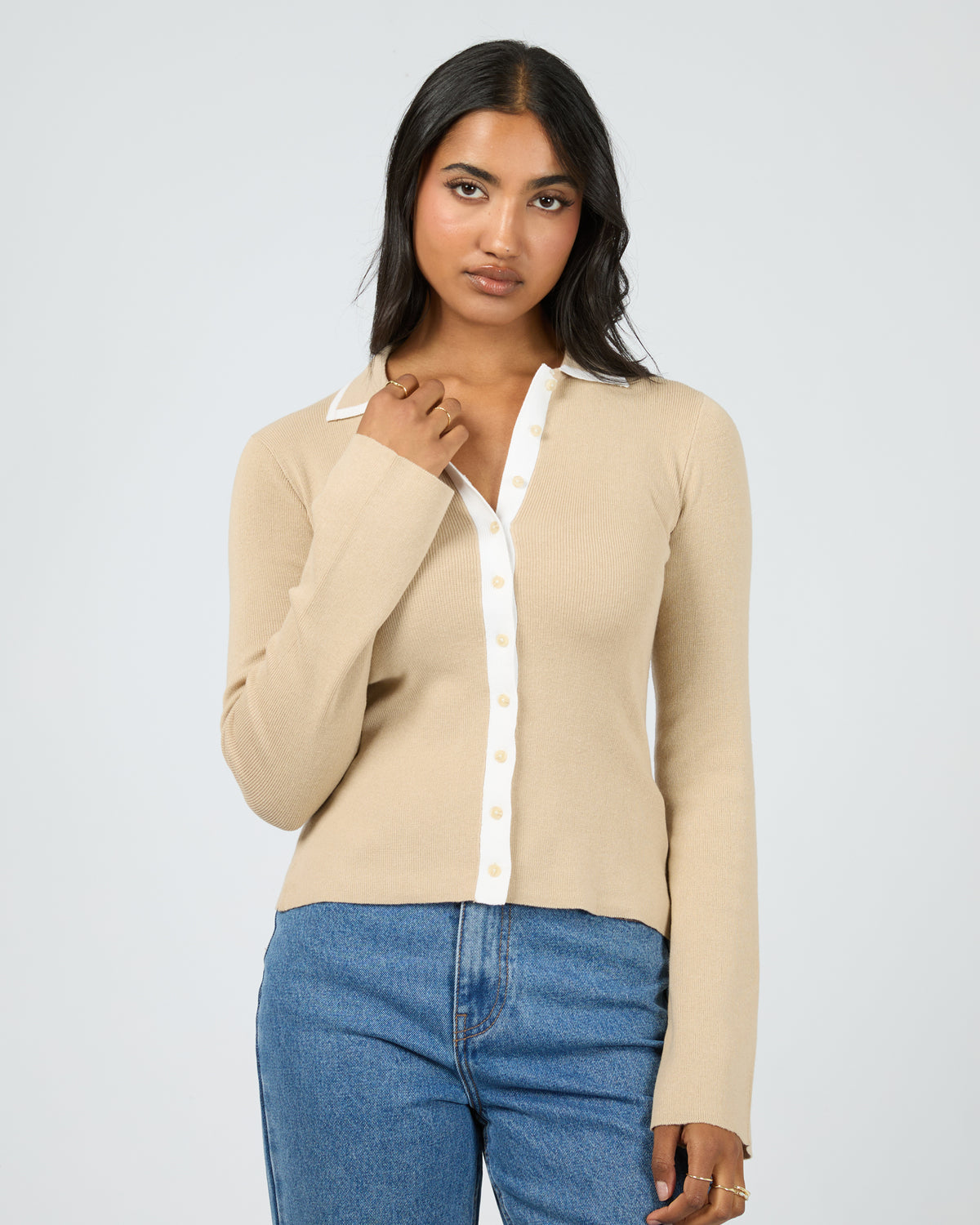 Minnie Knit Top Stone