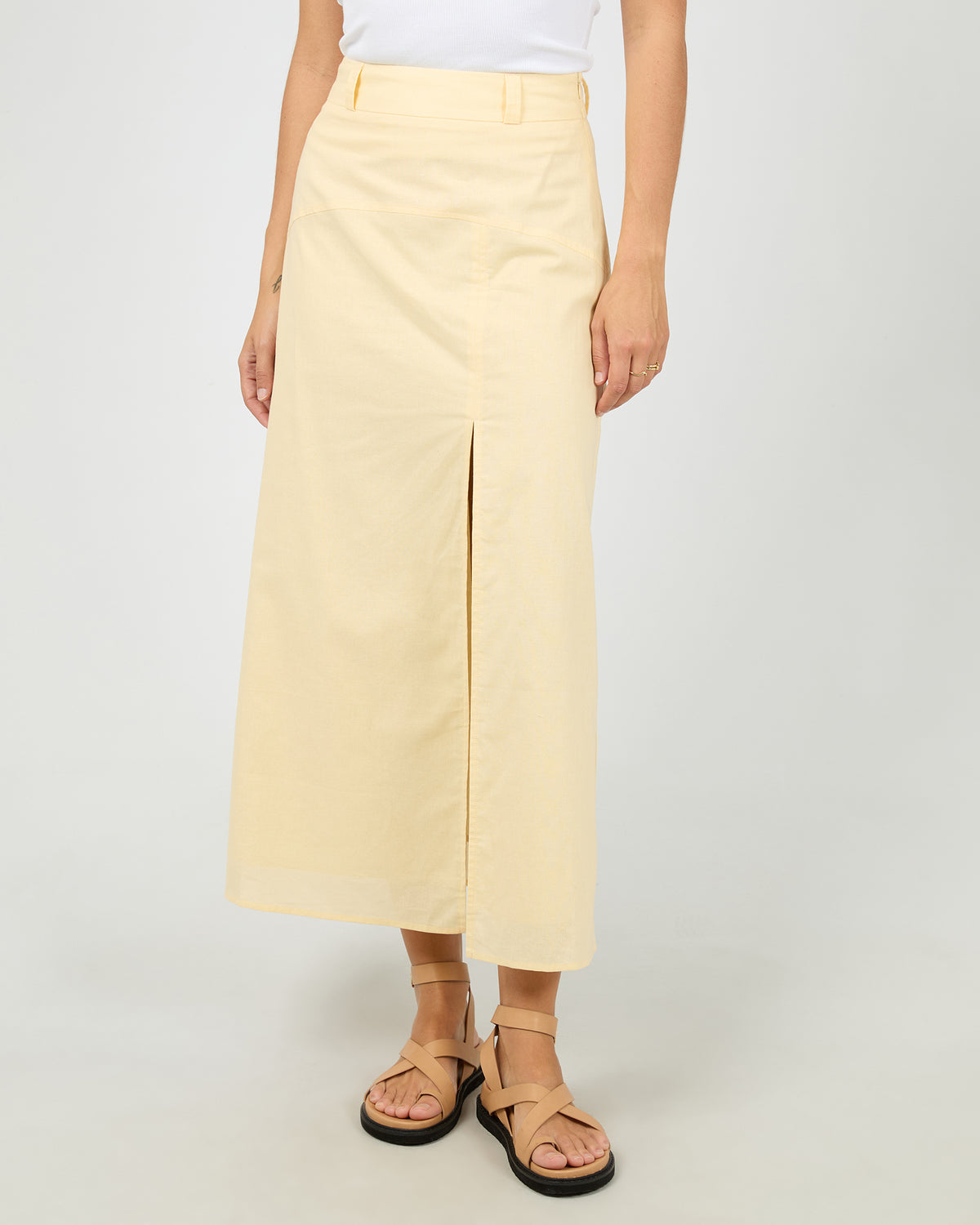 Alessa Linen Maxi Skirt Yellow