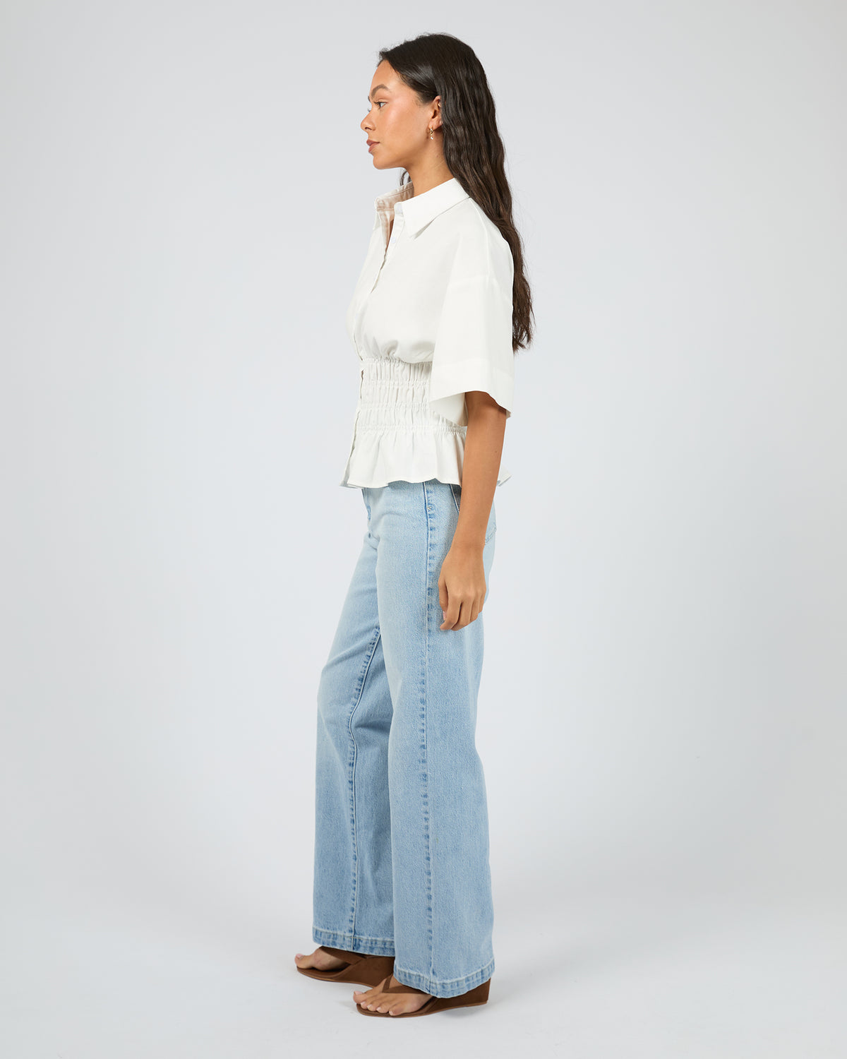 Timeless Shirred Top White