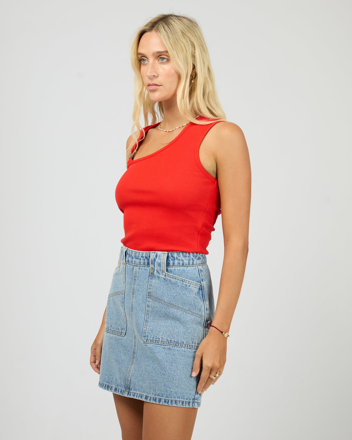 Willow Rib Tank Red