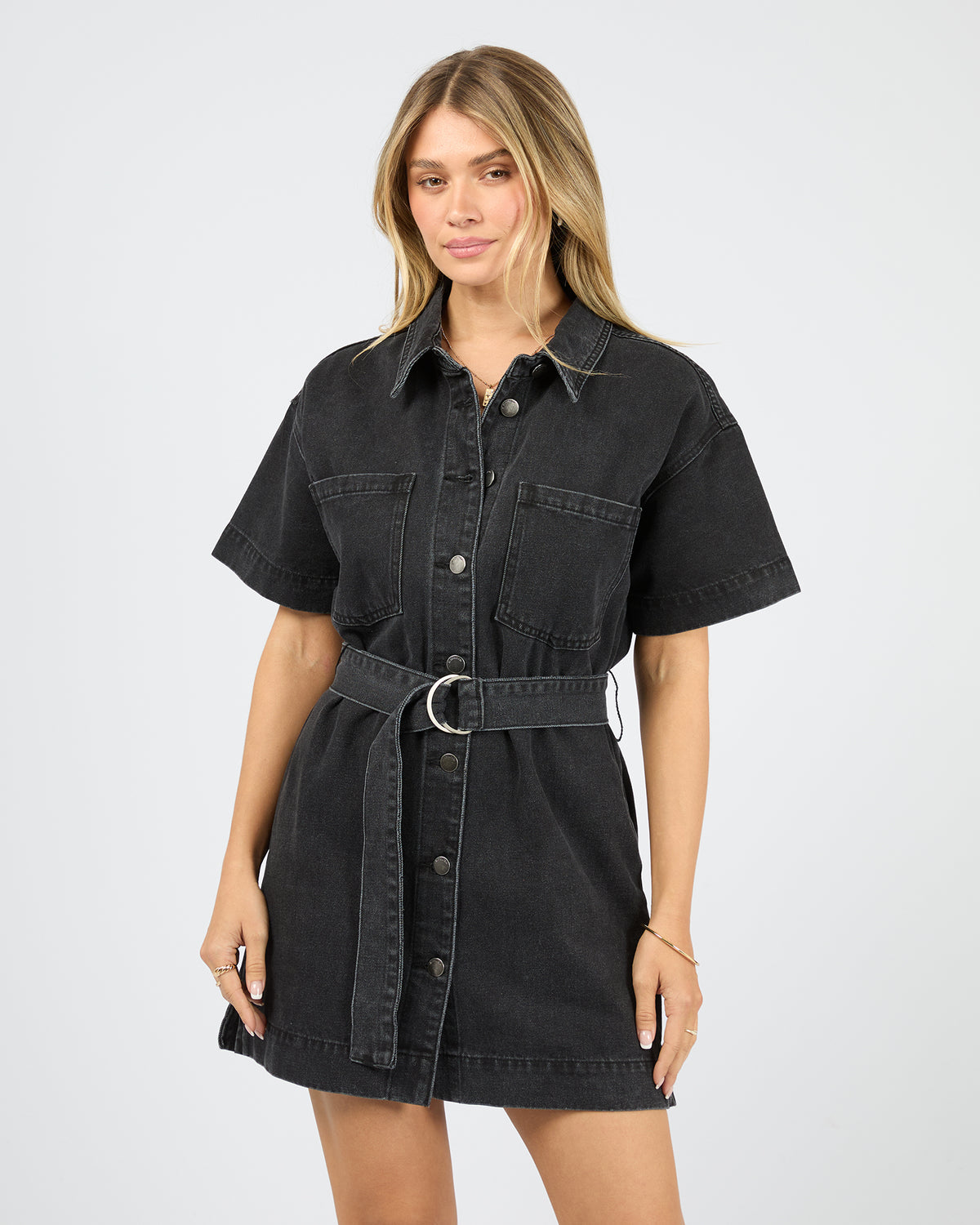 Sunny Denim Dress Washed Black