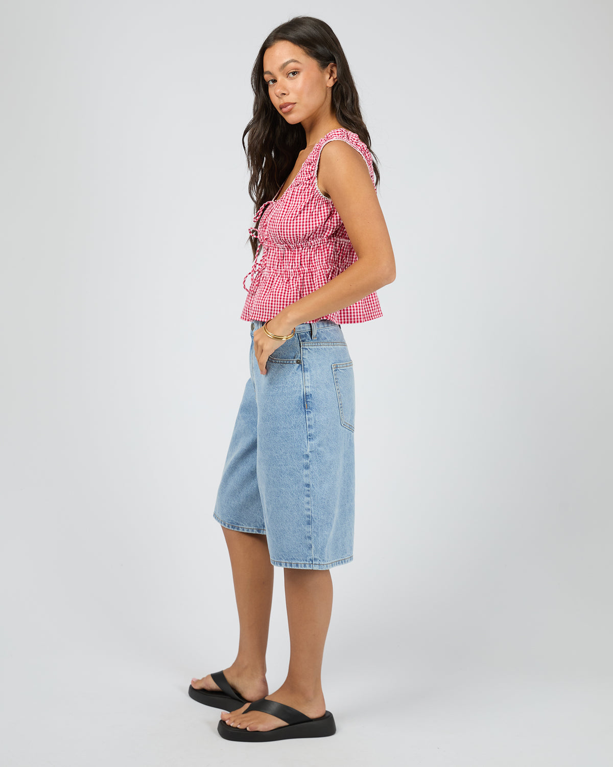 Maya Denim Jort Light Blue