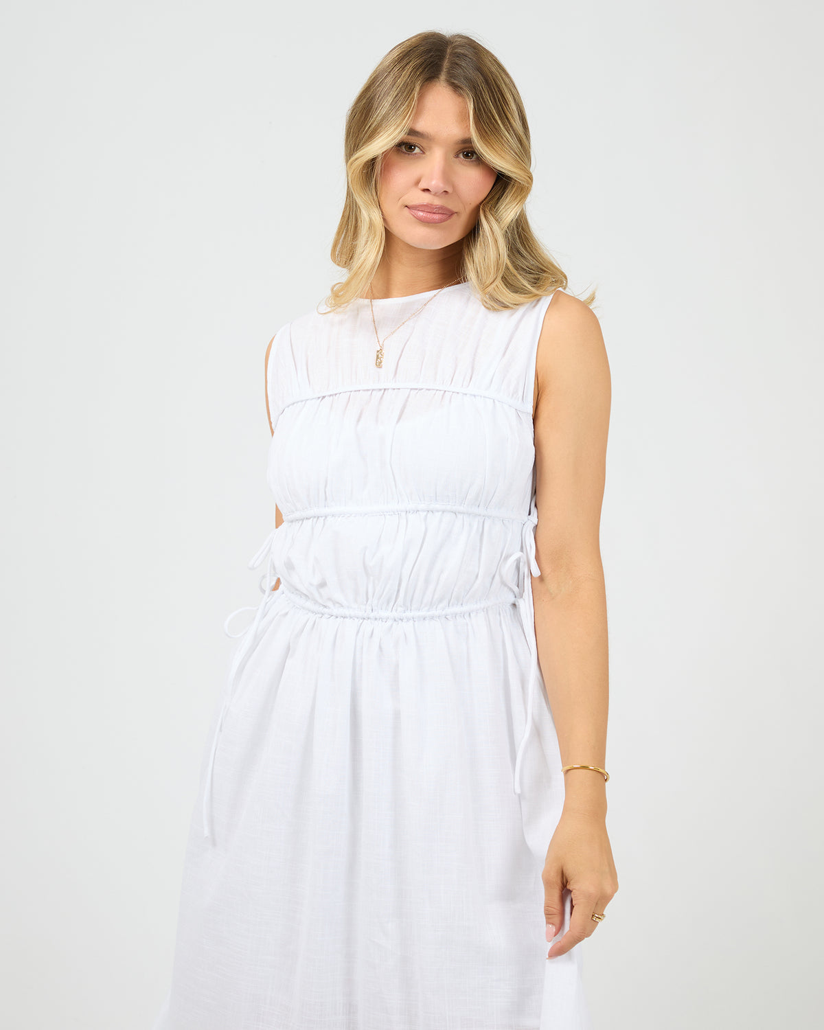 Lou Lou Tie Maxi Dress White