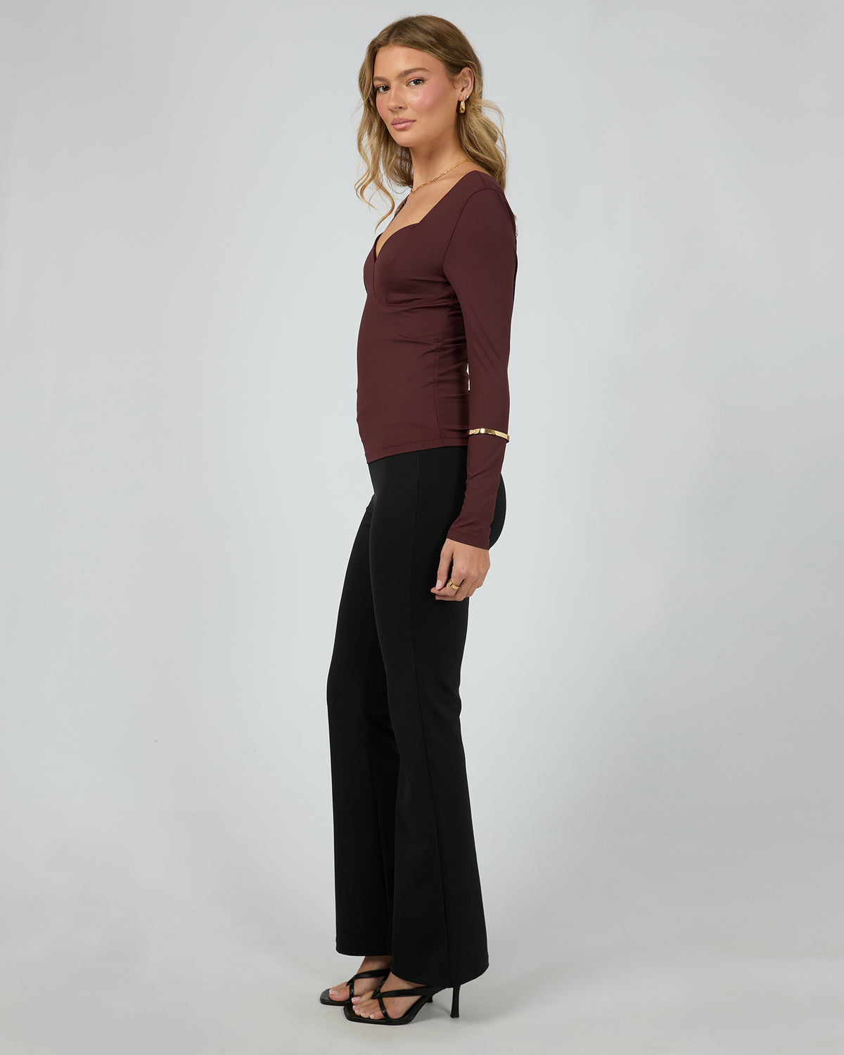 Hattie Long Sleeve Top Burgandy