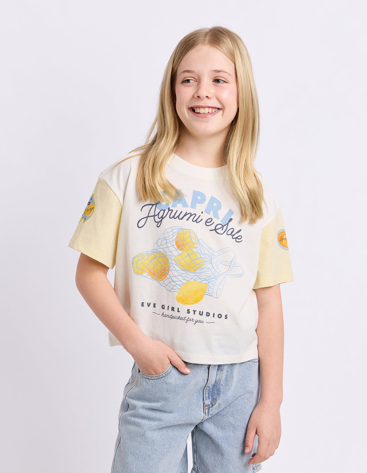 Teen Capri Tee Vintage White