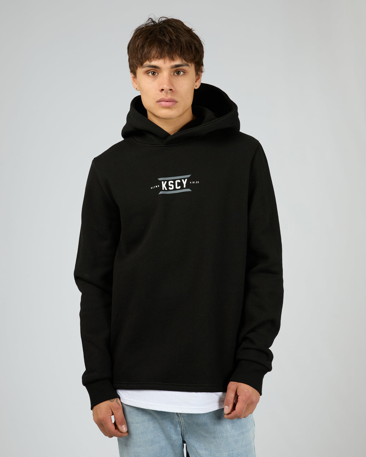 Beneath Layered Hoodie Black