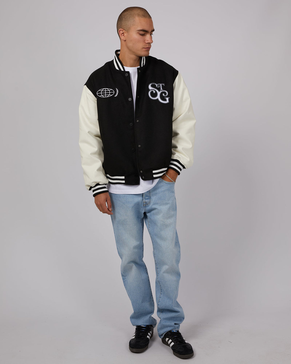 St. Goliath-Varsity Jacket Black-Edge Clothing