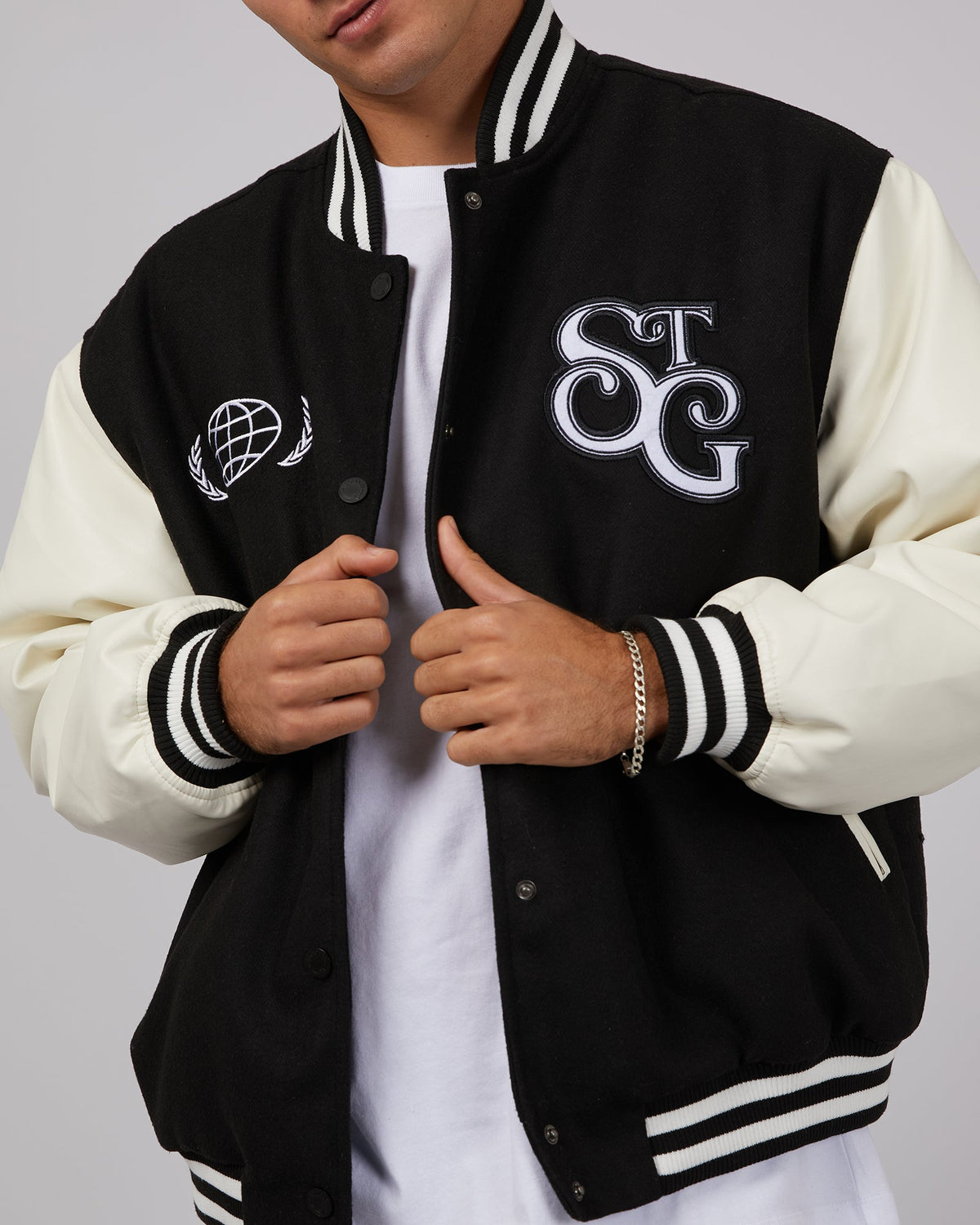 St. Goliath-Varsity Jacket Black-Edge Clothing