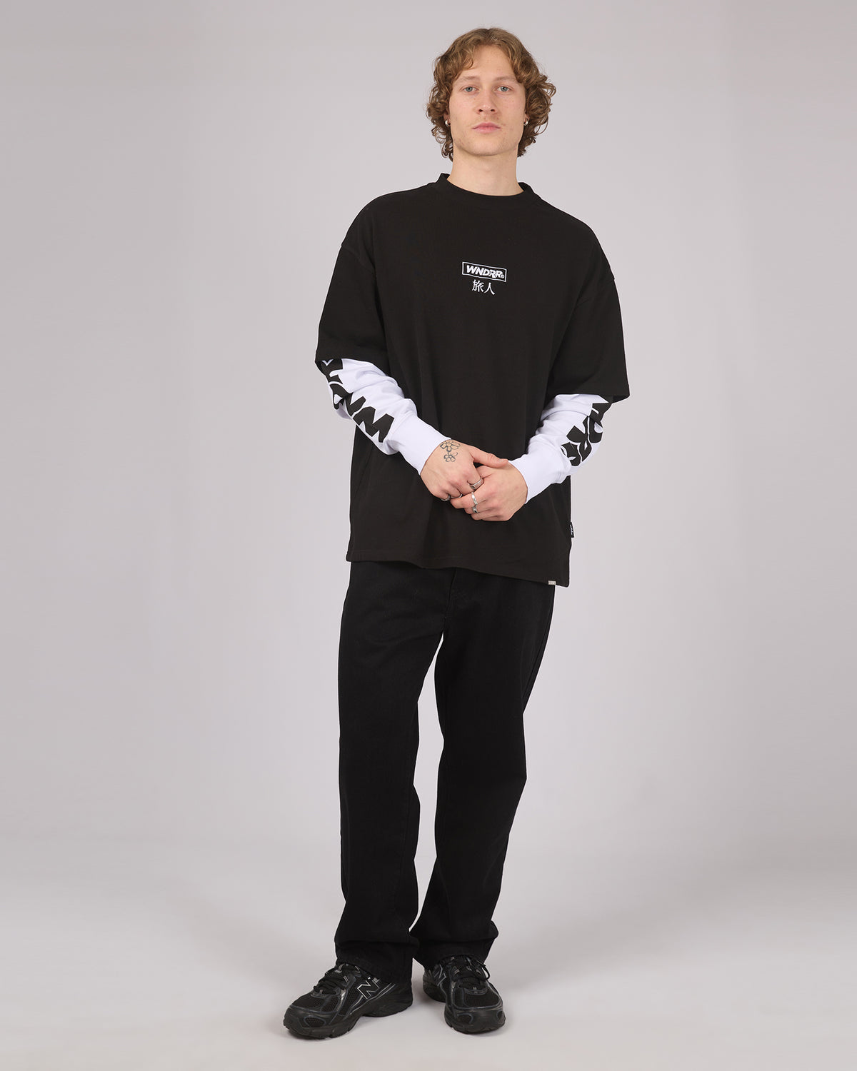 Shodo Layered Long Sleeve Tee Black