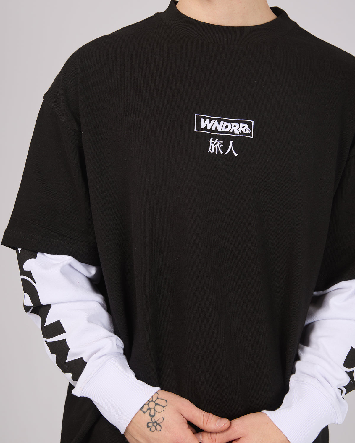 Shodo Layered Long Sleeve Tee Black