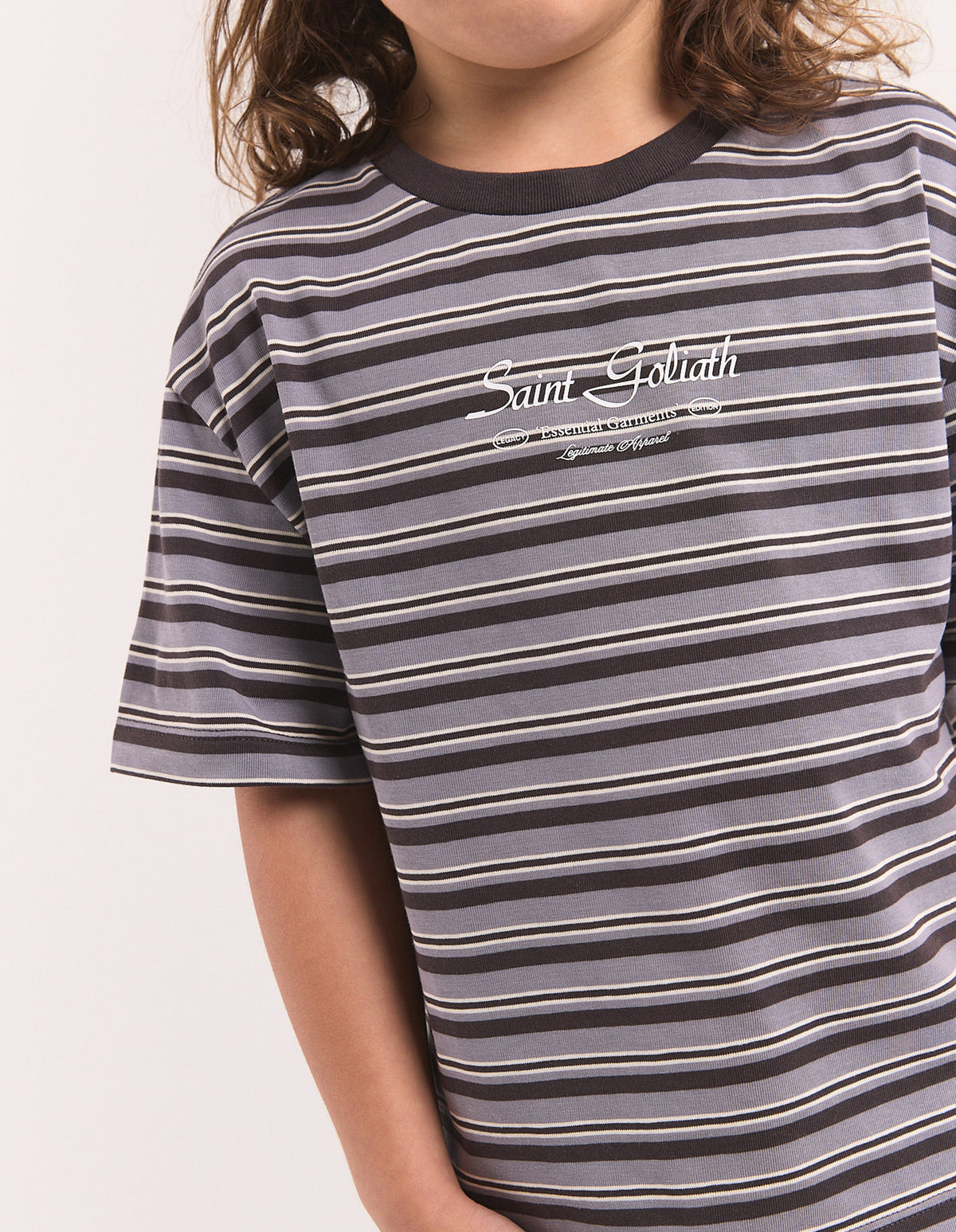Kids Stripe Ringer Tee Black