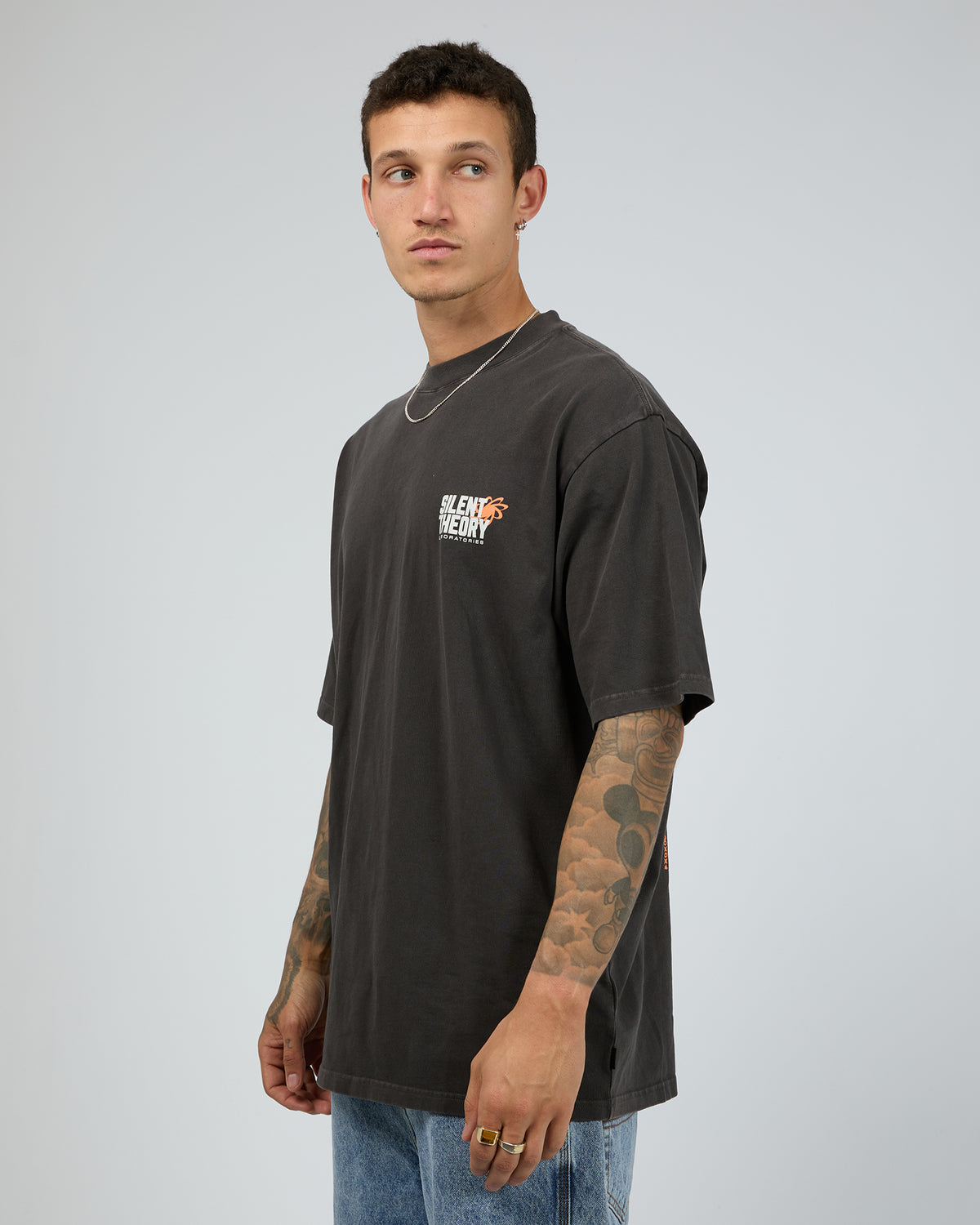 Overlay Tee Charcoal