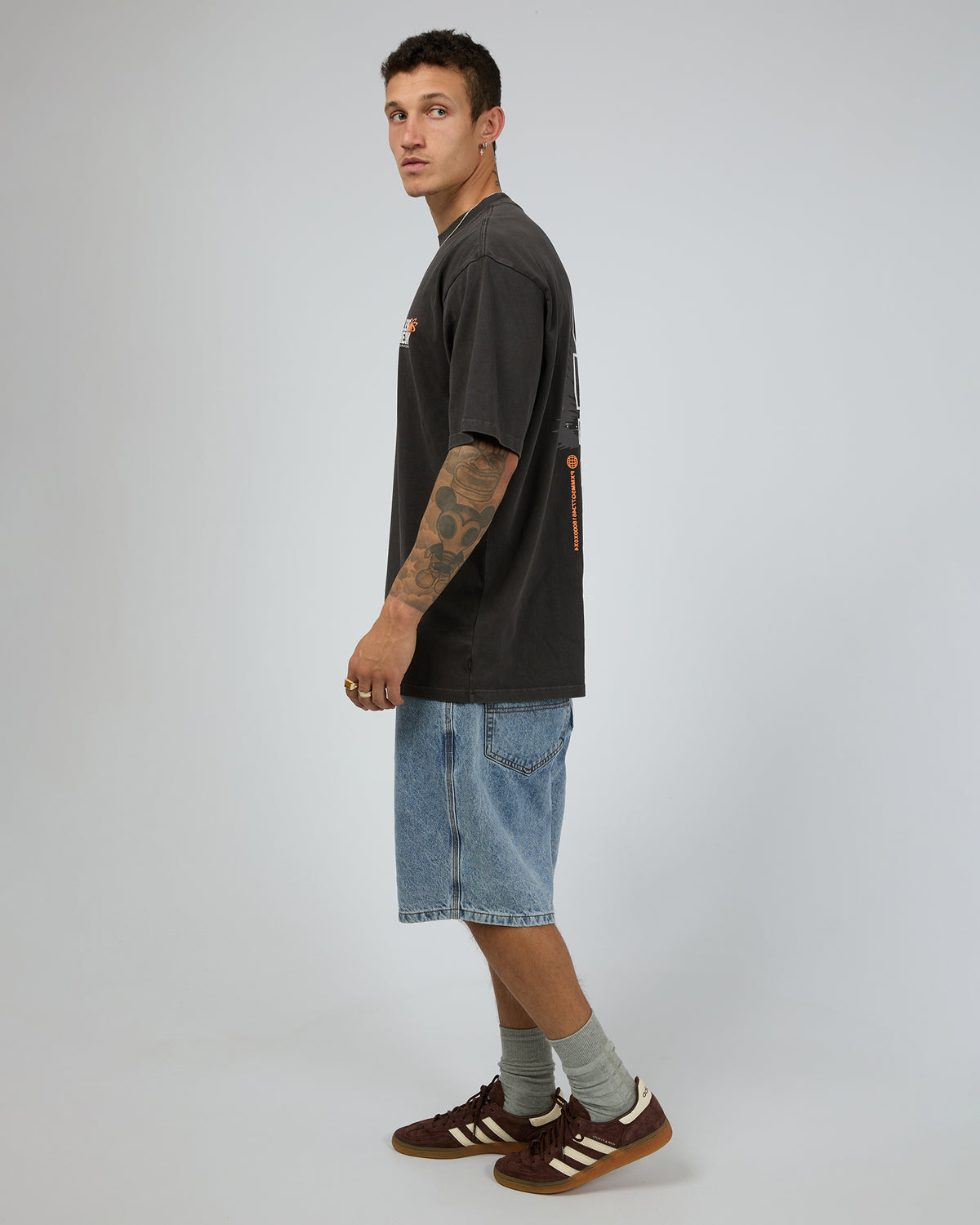 Overlay Tee Charcoal