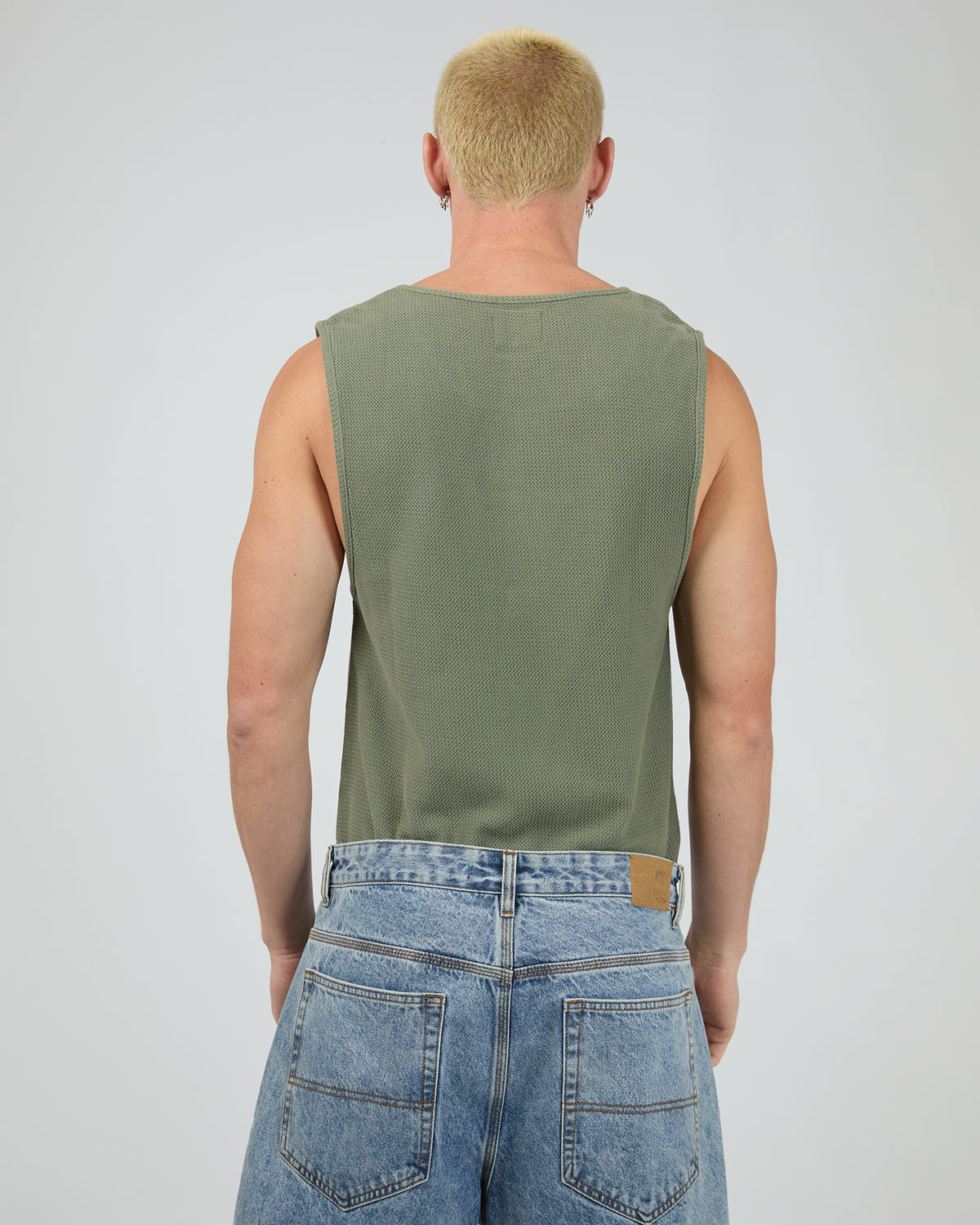 Lucas Textured Singlet Khaki