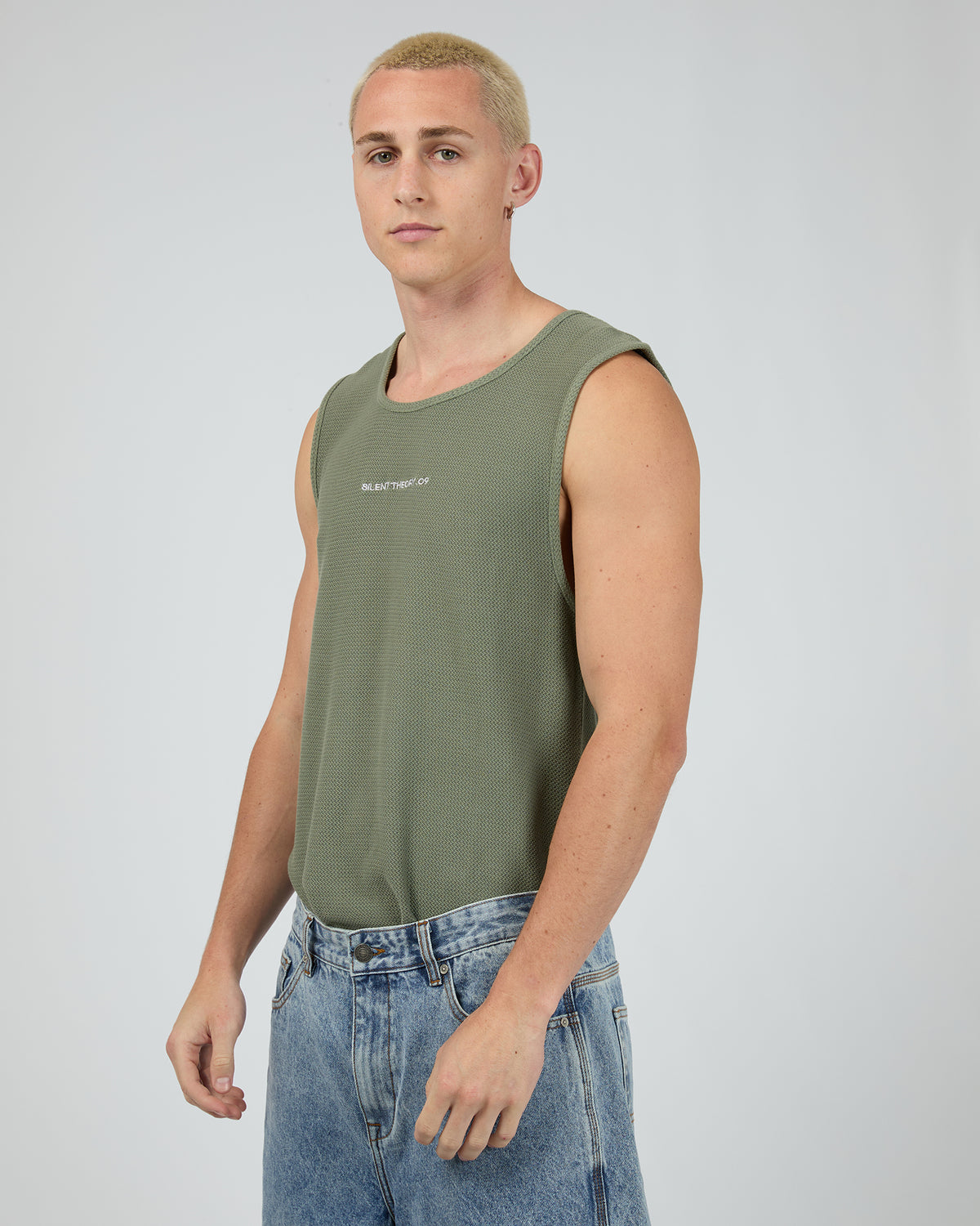 Lucas Textured Singlet Khaki