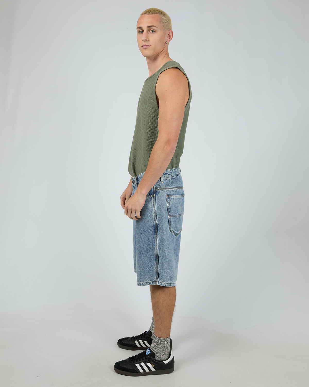 Lucas Textured Singlet Khaki