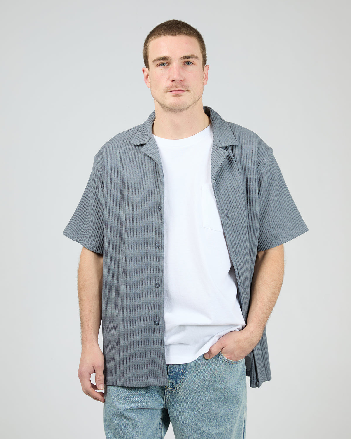 Session Waffle Shirt Steel