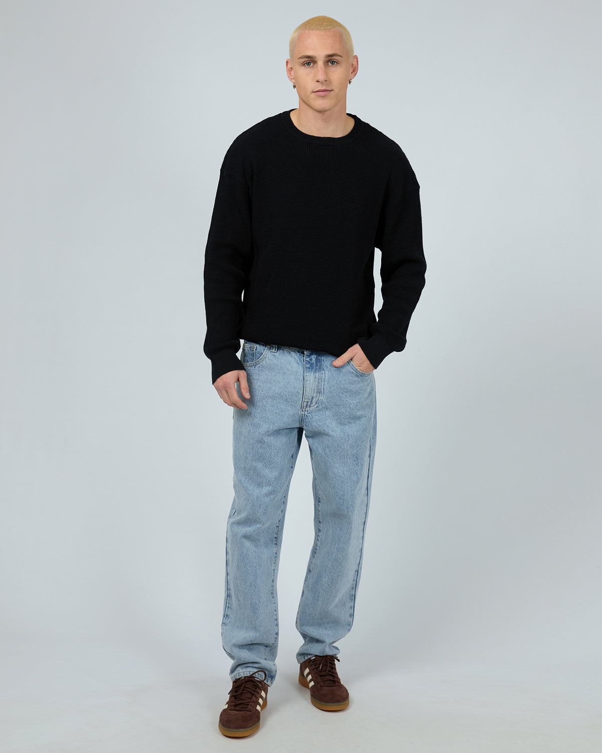 Waffle Knit Black