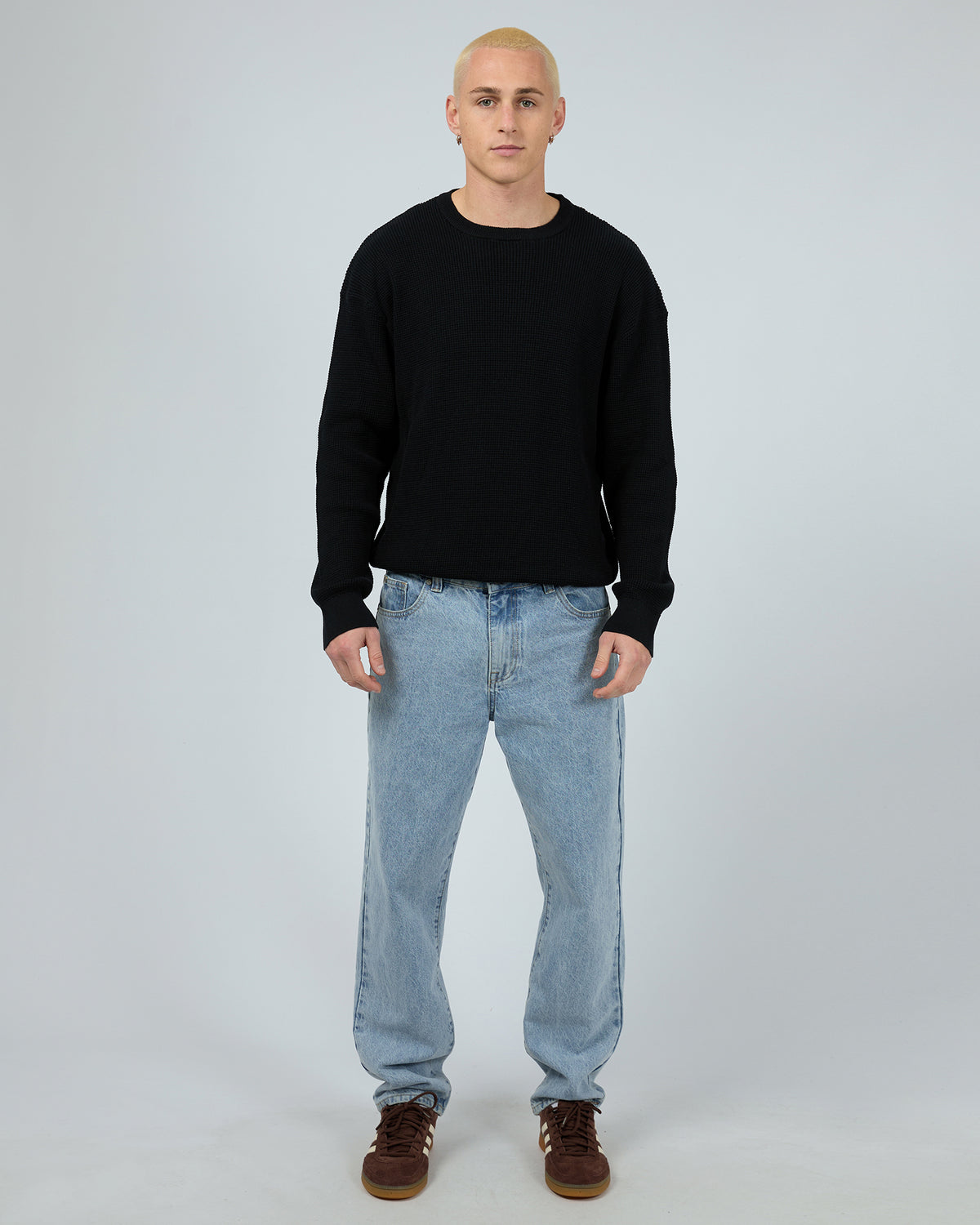 Waffle Knit Black