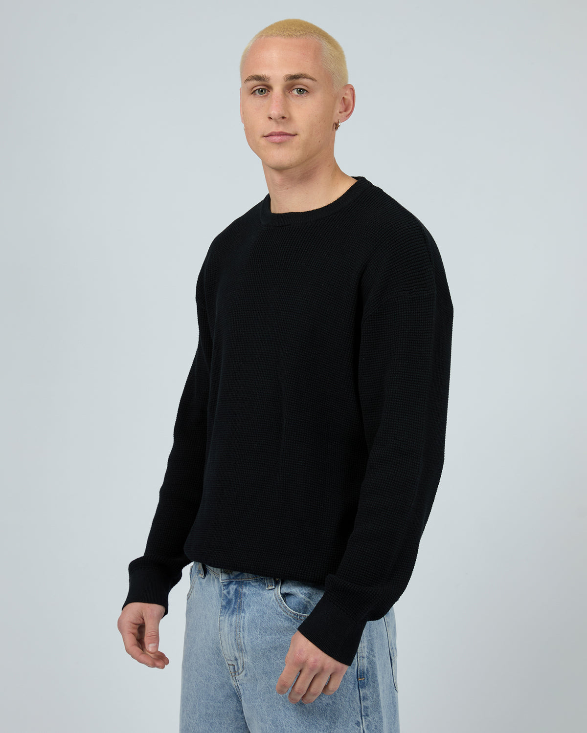 Waffle Knit Black
