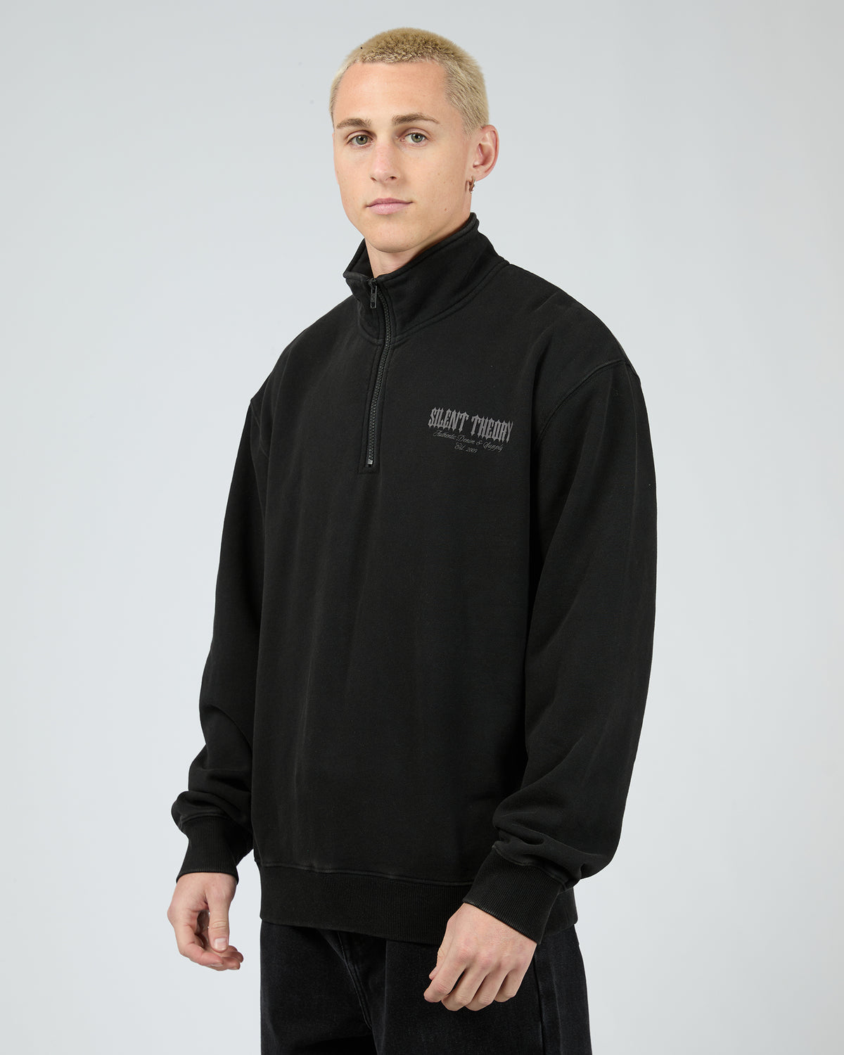 Conflict Quarter Zip Washed Black