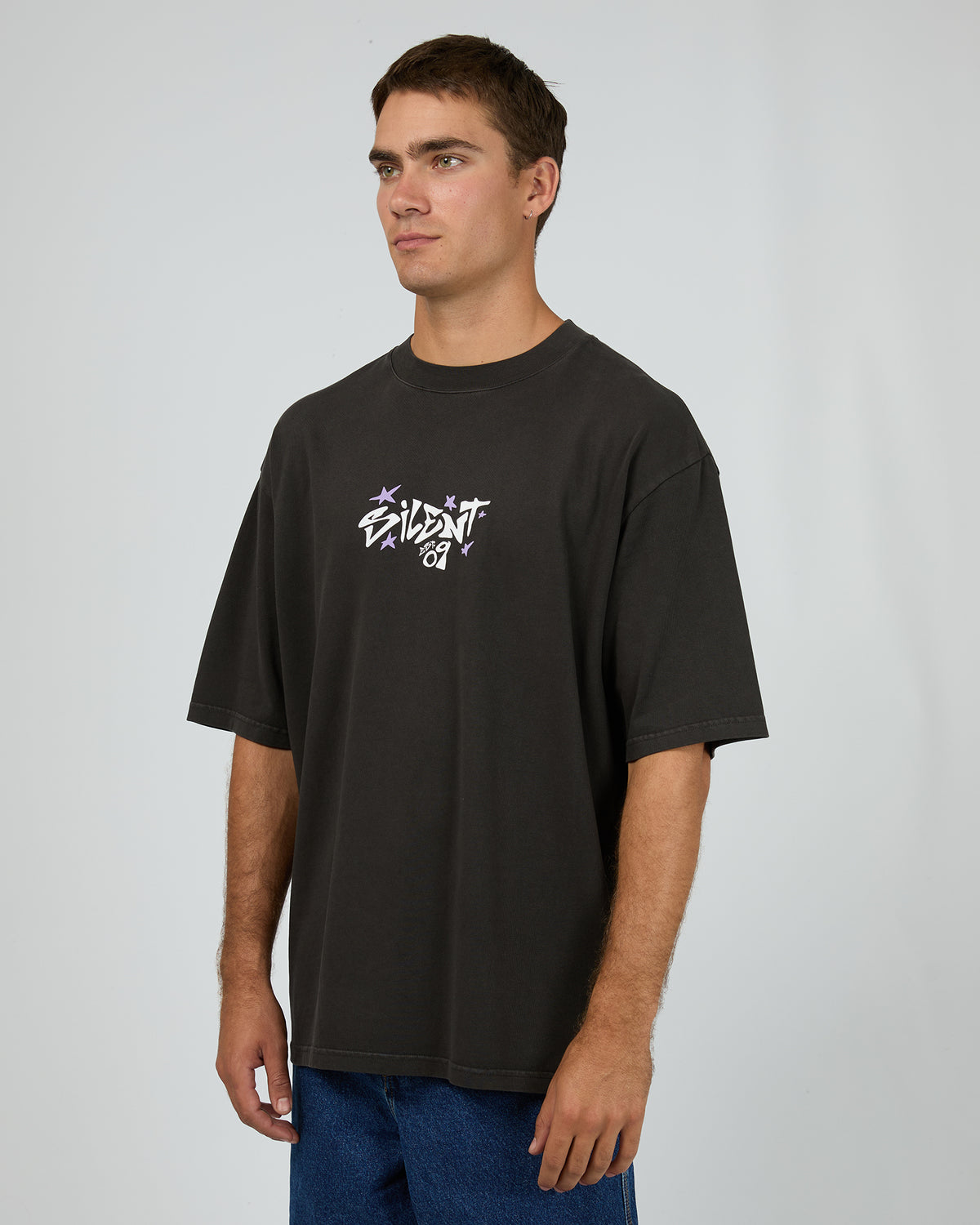 Influence Box Tee Charcoal