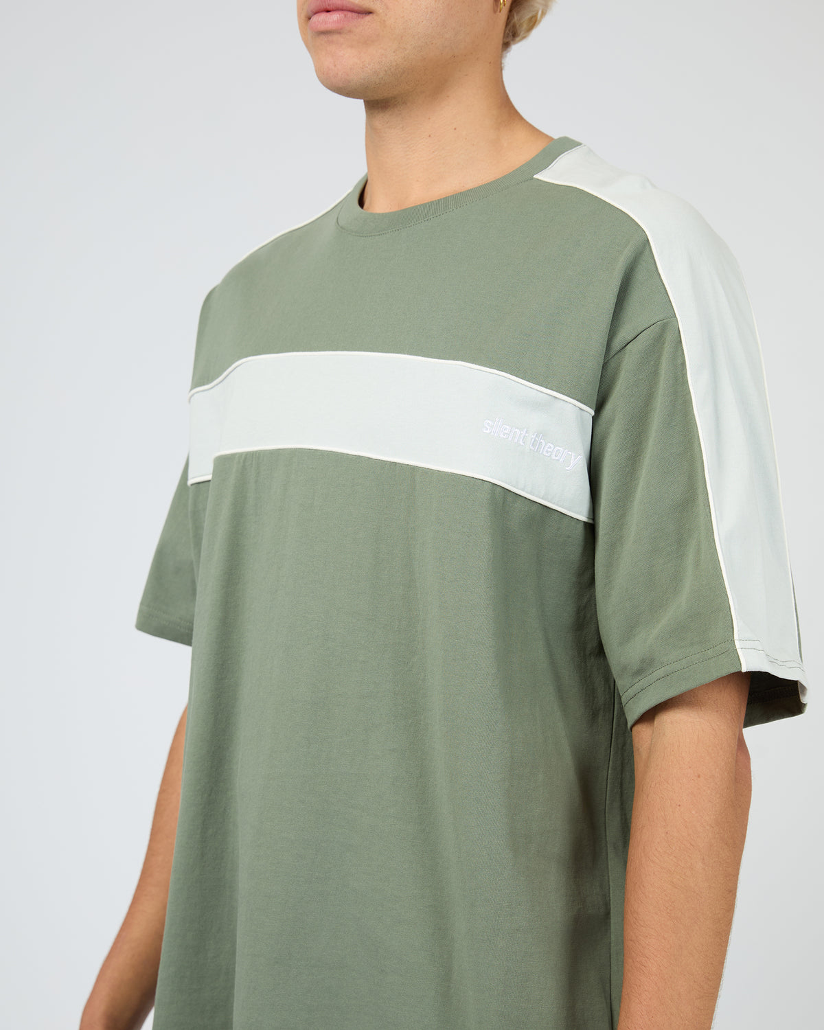Cutback Panelled Tee Eucalyptus