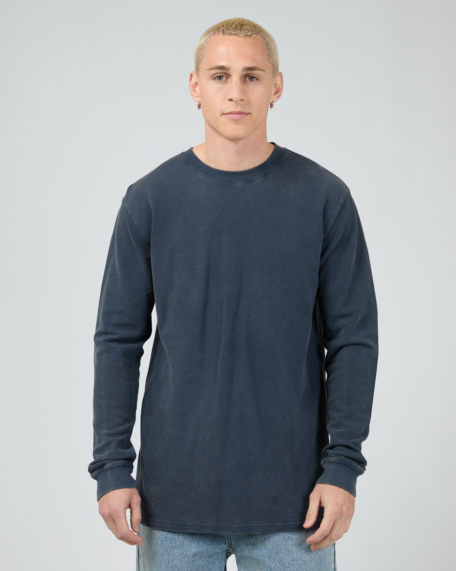 Pique Long Sleeve Navy