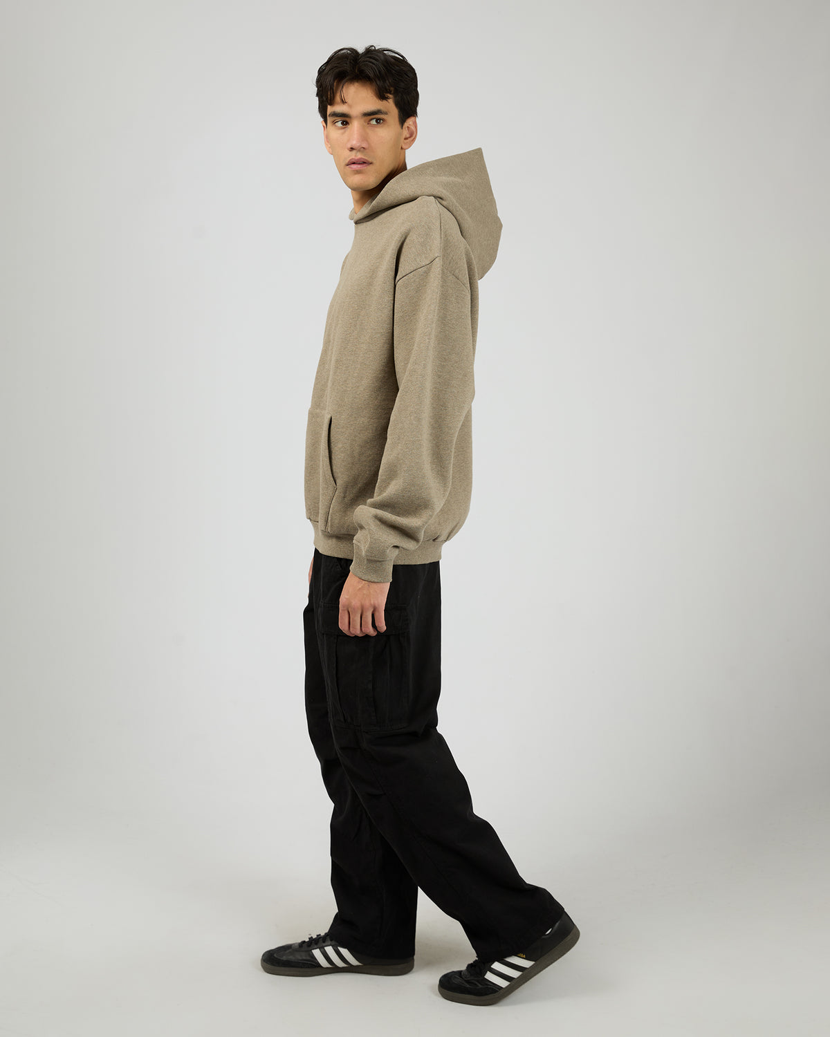 Box Hoodie Brown Marle