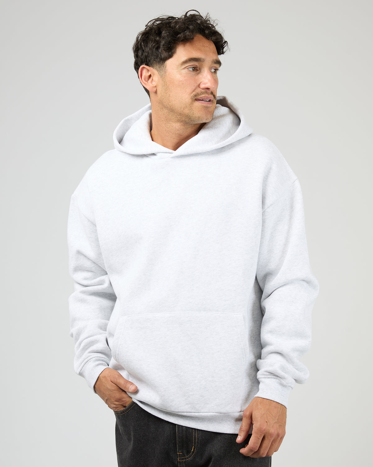 Box Hoodie Grey Marle