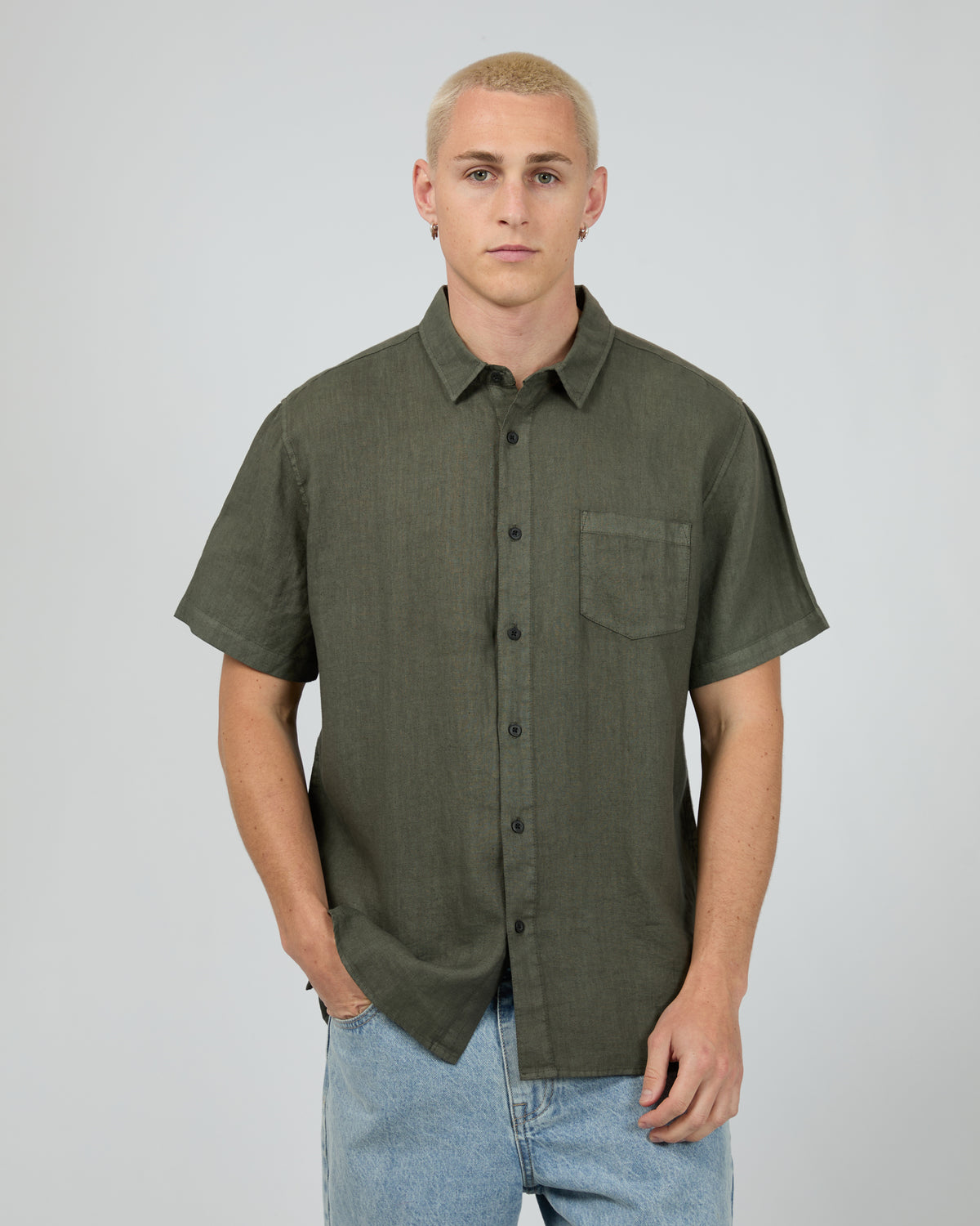 Linen Short Sleeve Shirt II Khaki