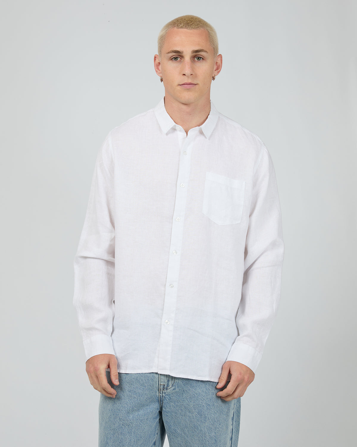 Linen Long Sleeve Shirt II White