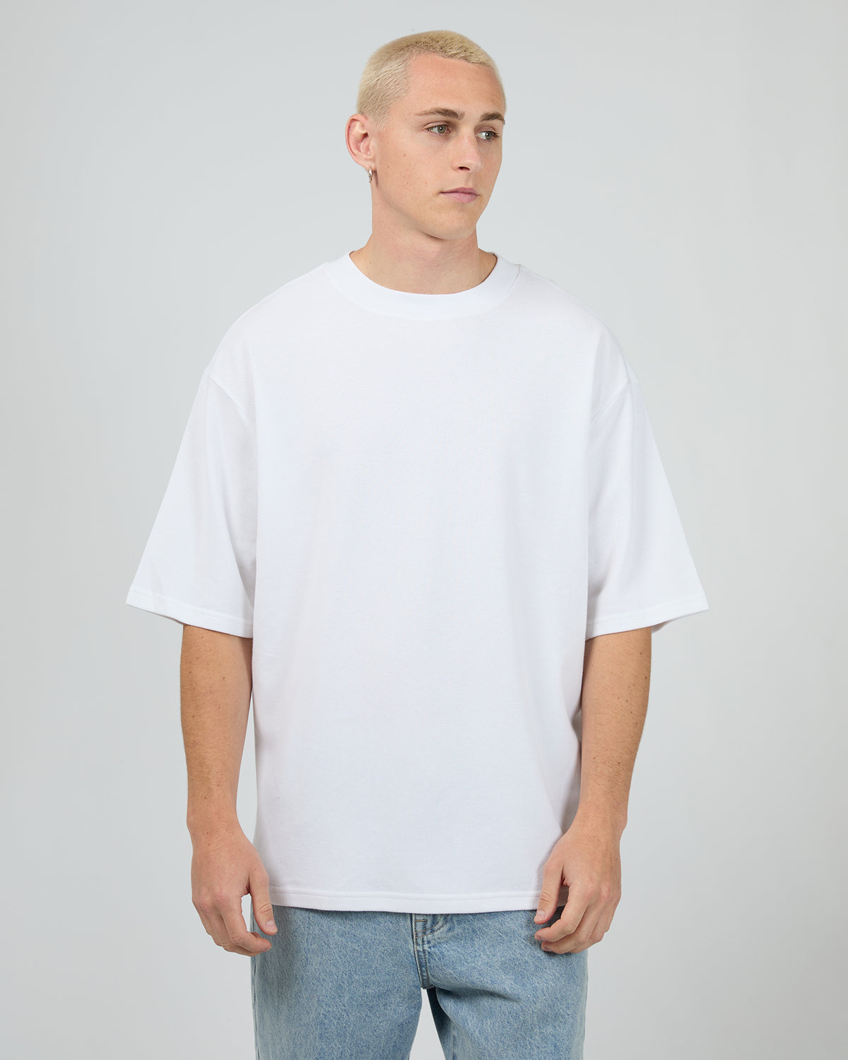 Pique Box Tee White