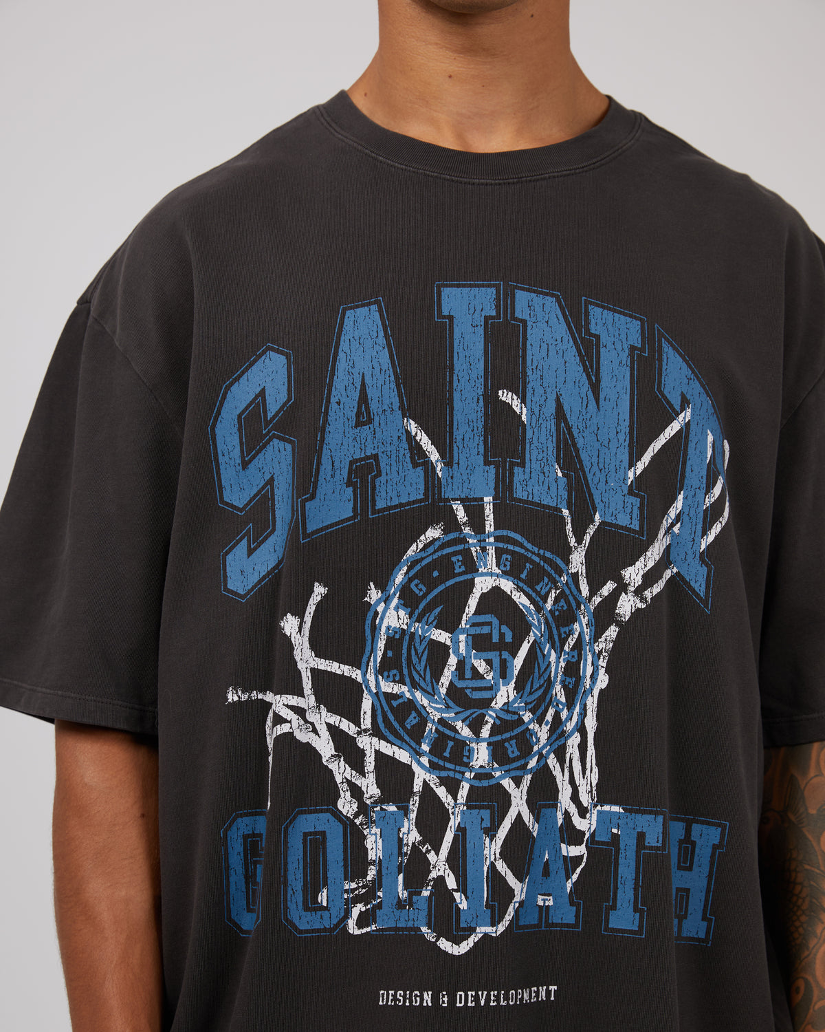 Net Tee Washed Black