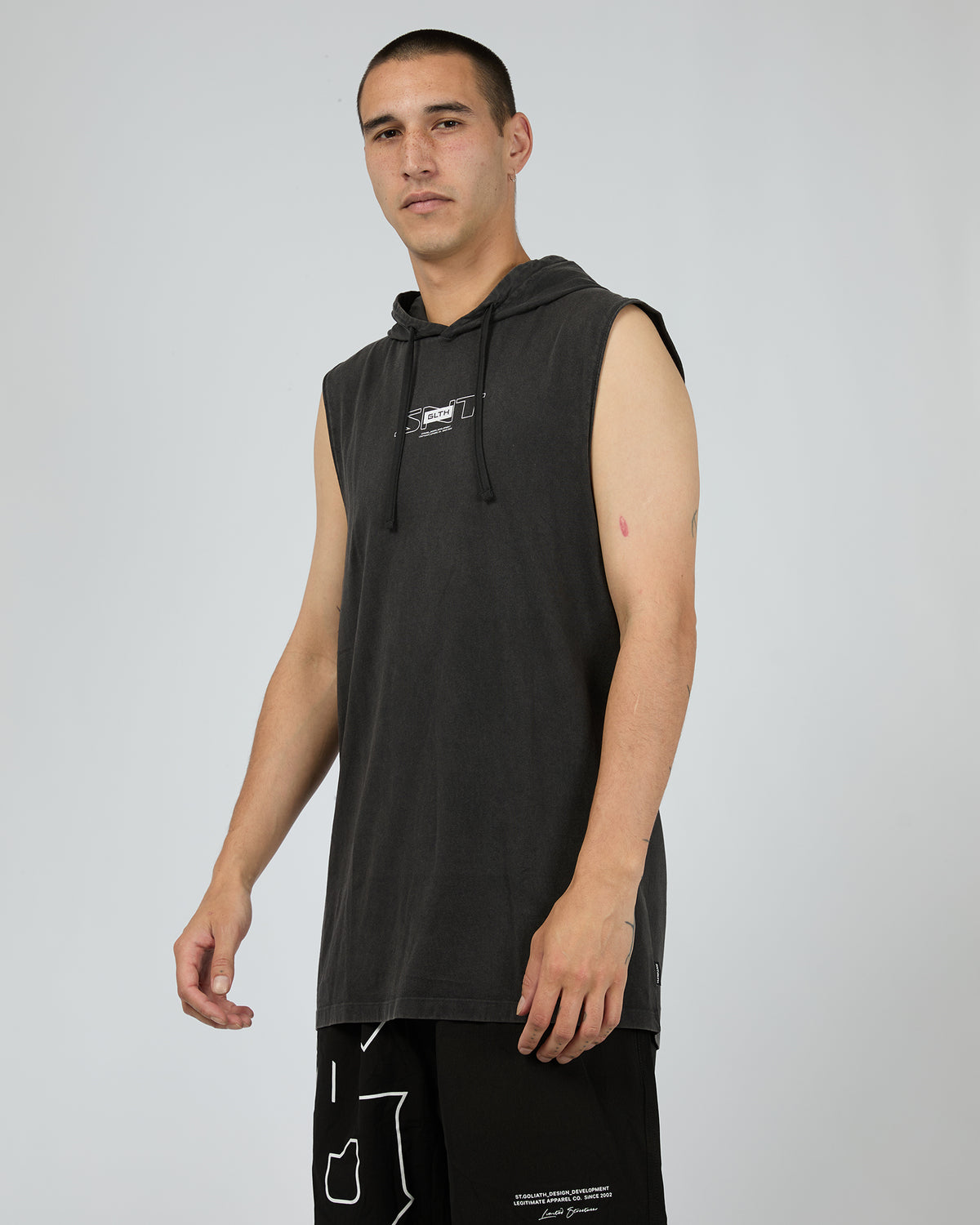 Ever Hooded Muscle Washed Black