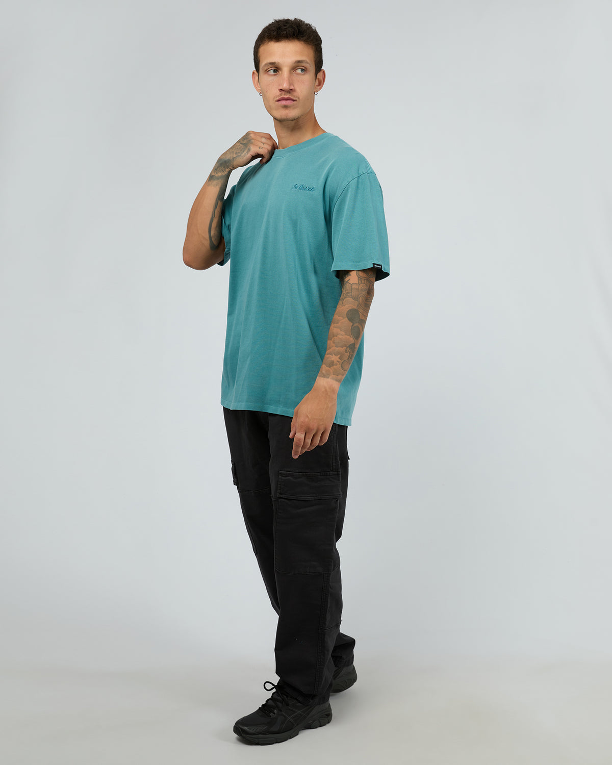 Essential Script Tee Blue