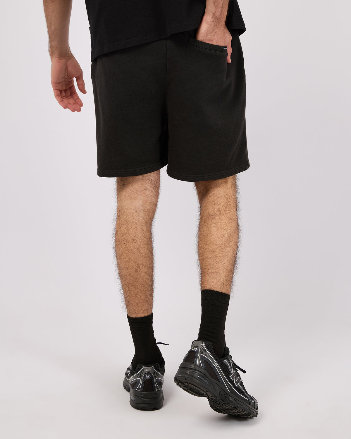 Id Fleece Short Washed Black
