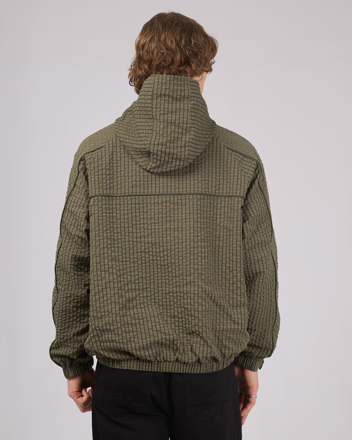 Nylon Check Jacket Green