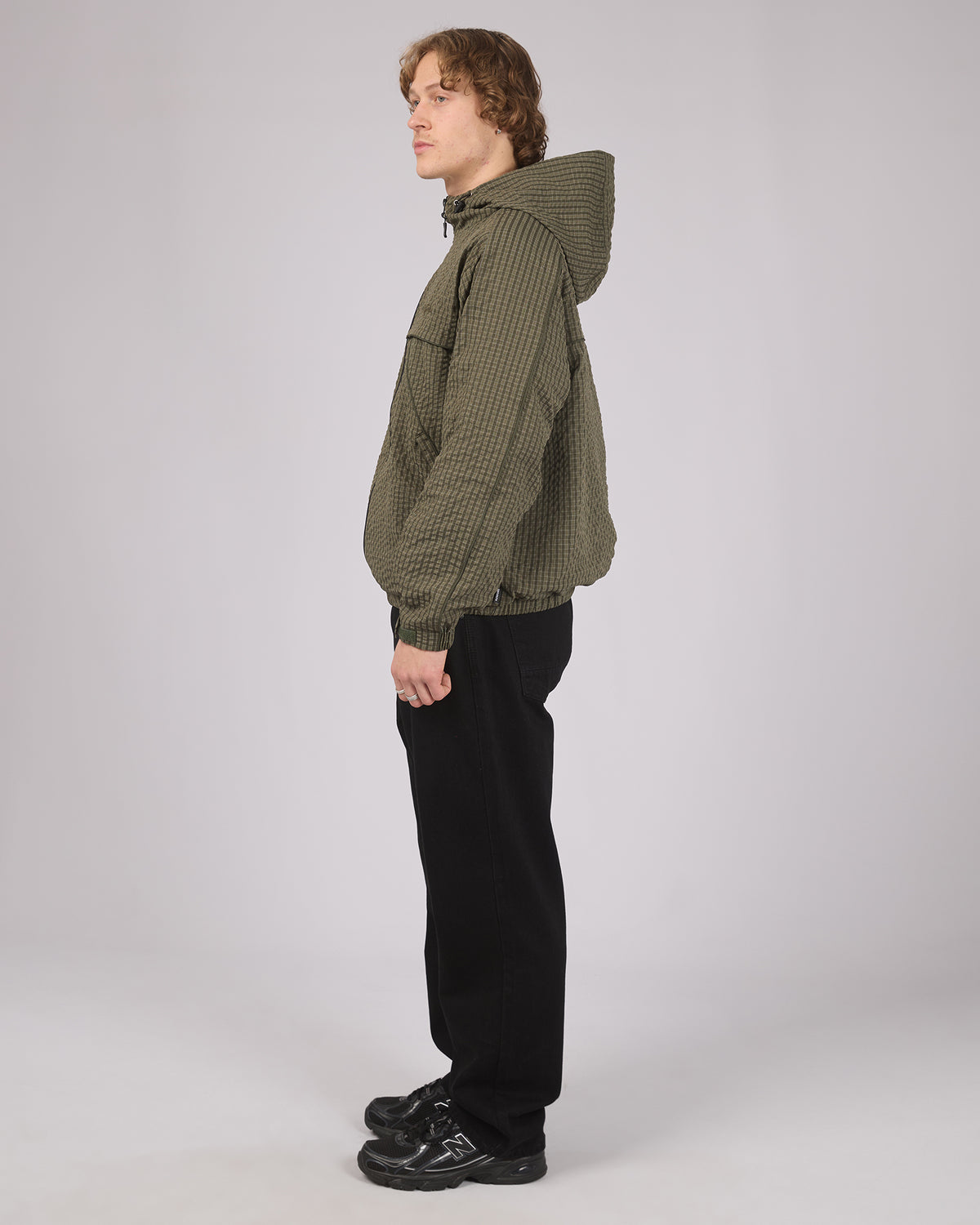 Nylon Check Jacket Green