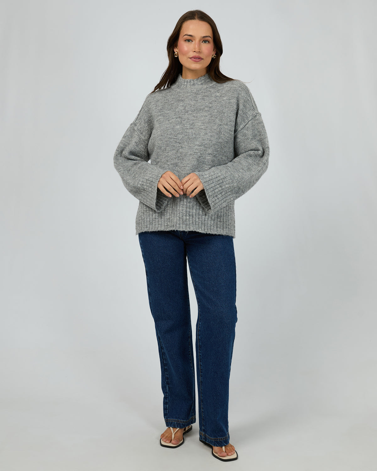 Suki Knit Jumper Grey Marle